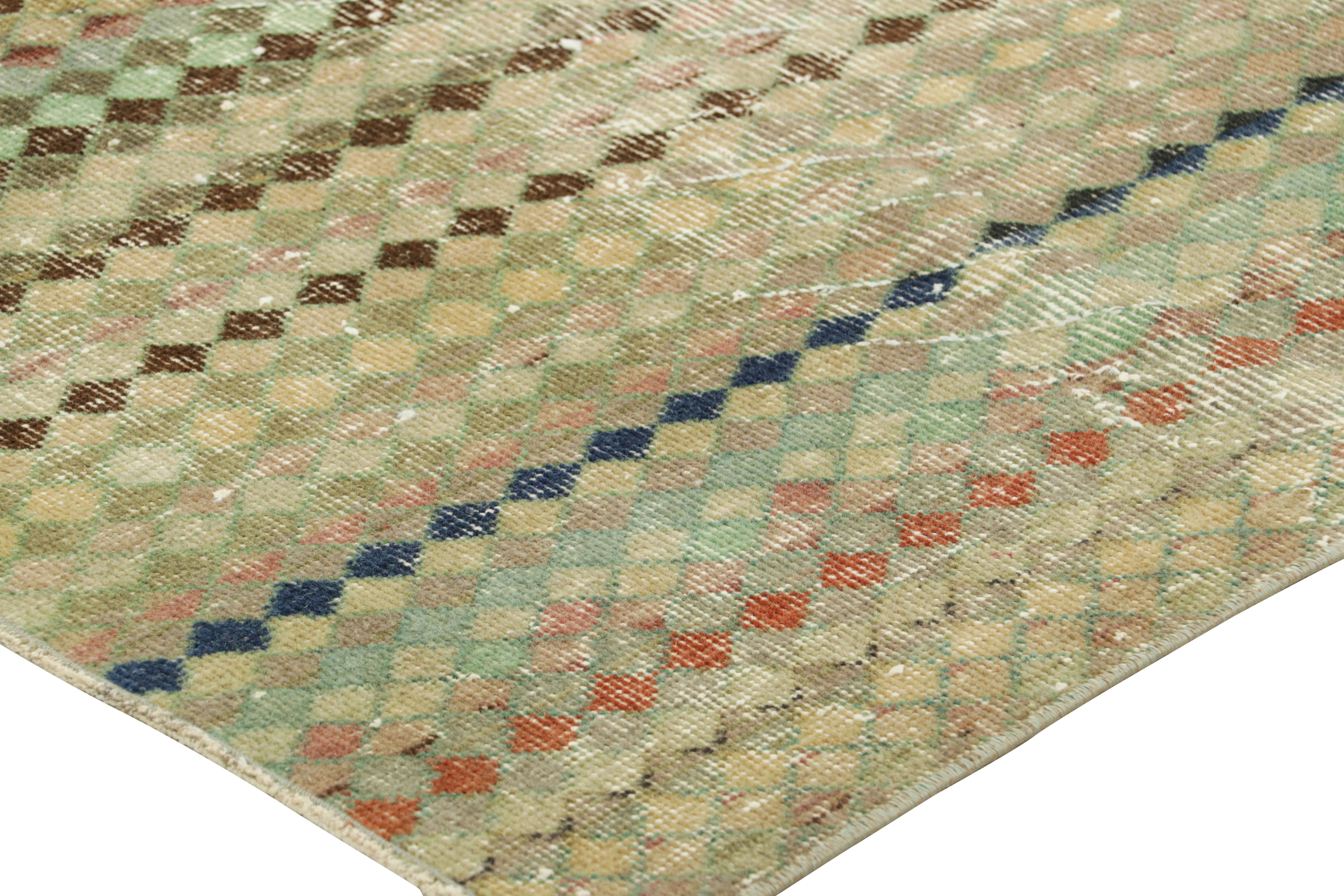 Vintage Zeki Müren Teppich in Beige-Braun mit geometrischem Muster  Rug & Kilim (Mitte des 20. Jahrhunderts) im Angebot