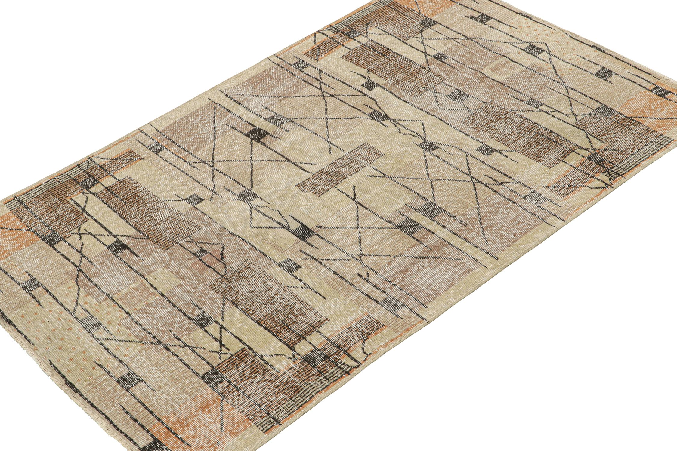 This vintage rug is an exciting new addition to Rug & Kilim’s Mid-Century Pasha Collection. This line is a commemoration, with rare curations we believe to hail from multidisciplinary Turkish designer Zeki Müren. 

Further on the Design: 
