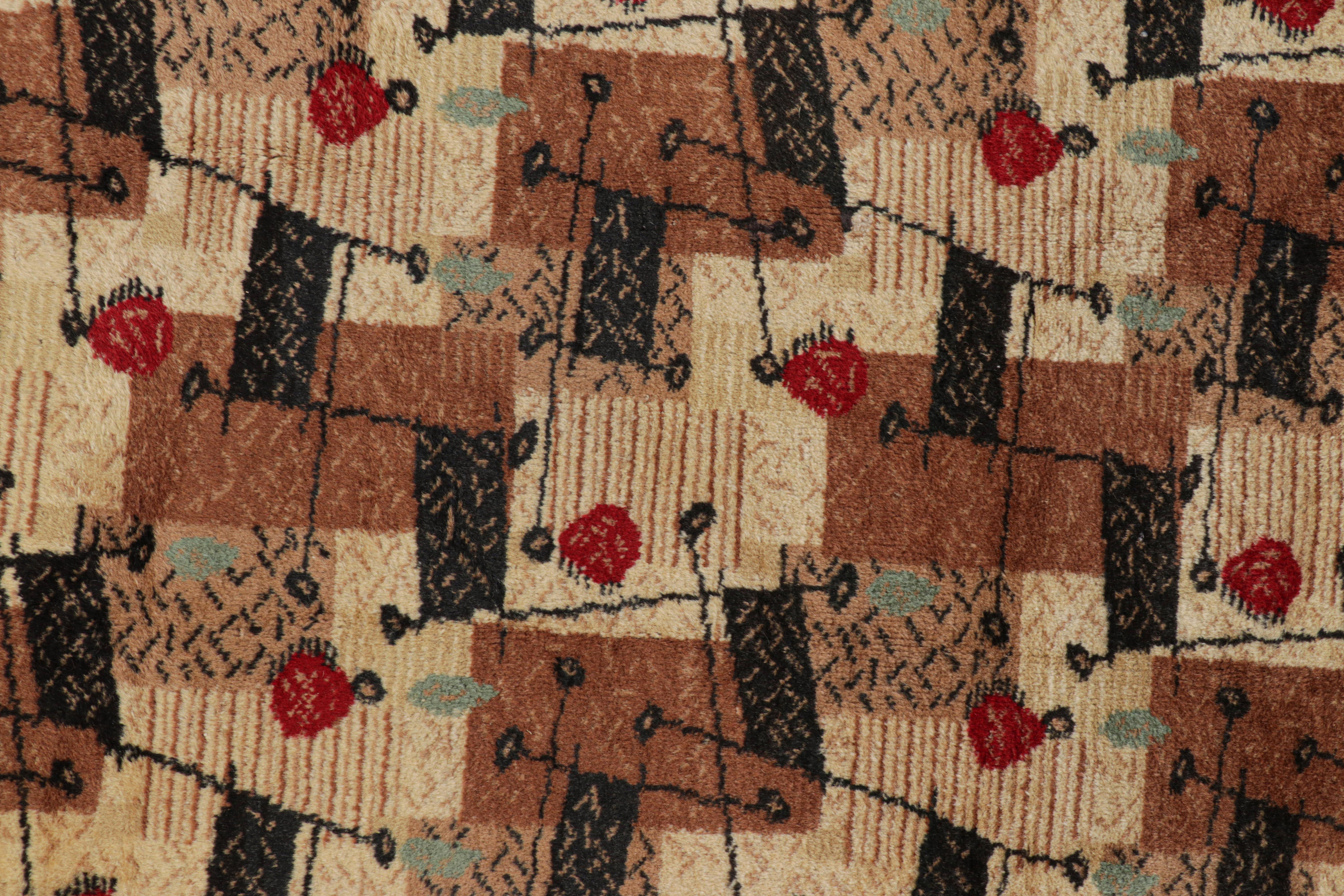 Vintage Zeki Müren Teppich in Beige-Braun mit geometrischen Mustern, von Rug & Kilim (Türkisch) im Angebot