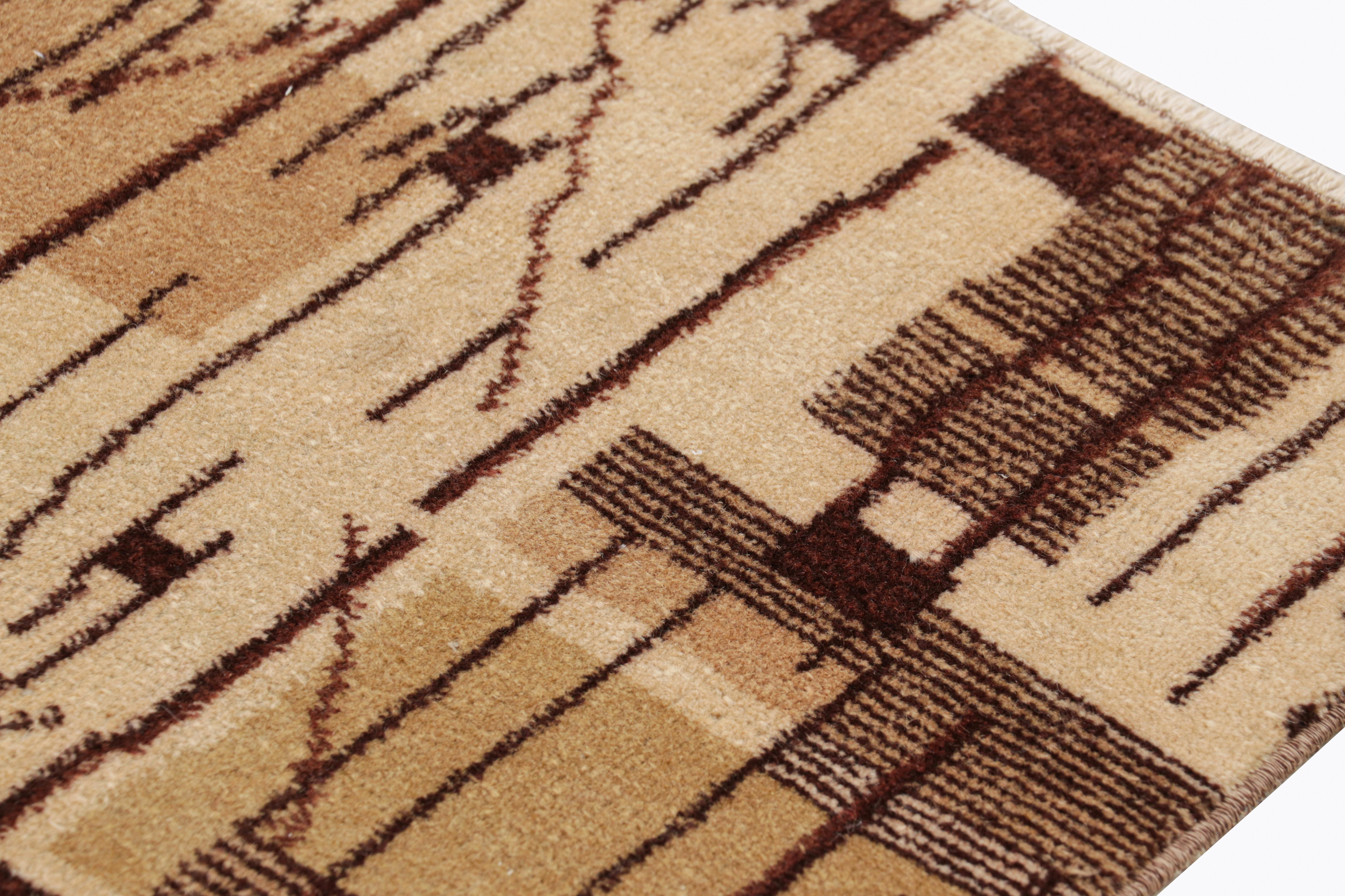 Vintage Zeki Müren Teppich in Beige-Braun mit geometrischen Mustern, von Rug & Kilim (Türkisch) im Angebot