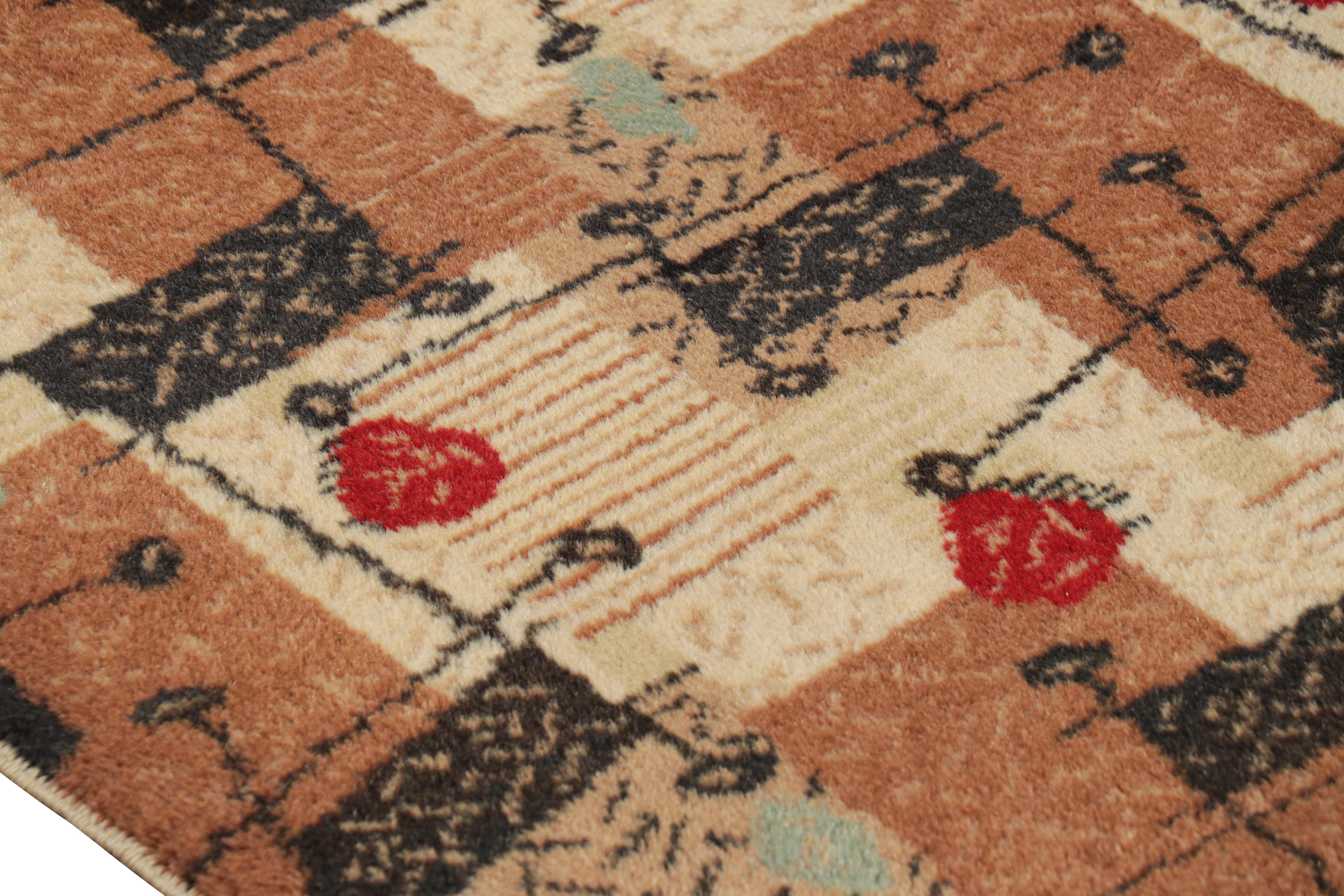 Vintage Zeki Müren Teppich in Beige-Braun mit geometrischen Mustern, von Rug & Kilim (Mitte des 20. Jahrhunderts) im Angebot