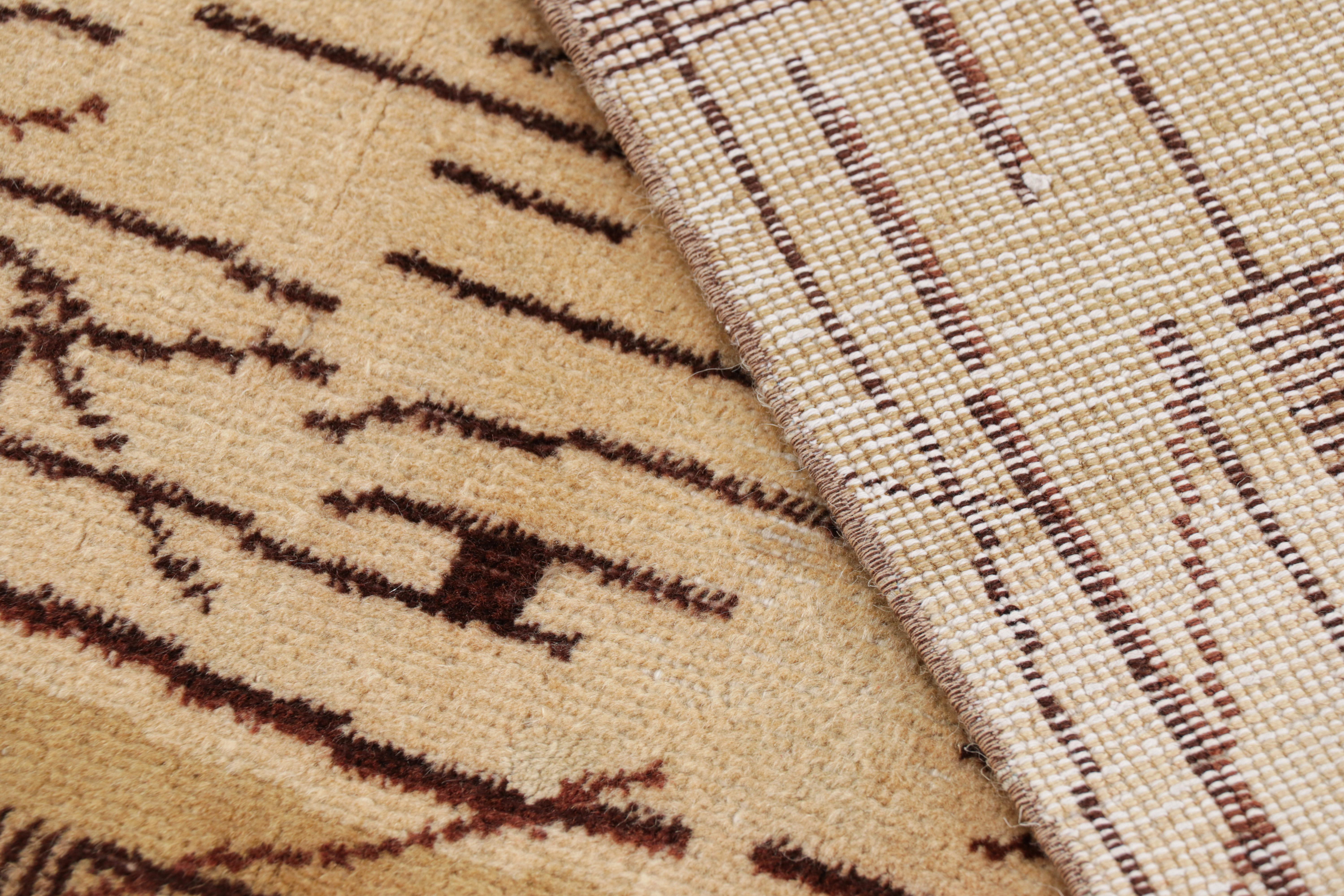 Vintage Zeki Müren Teppich in Beige-Braun mit geometrischen Mustern, von Rug & Kilim (Wolle) im Angebot