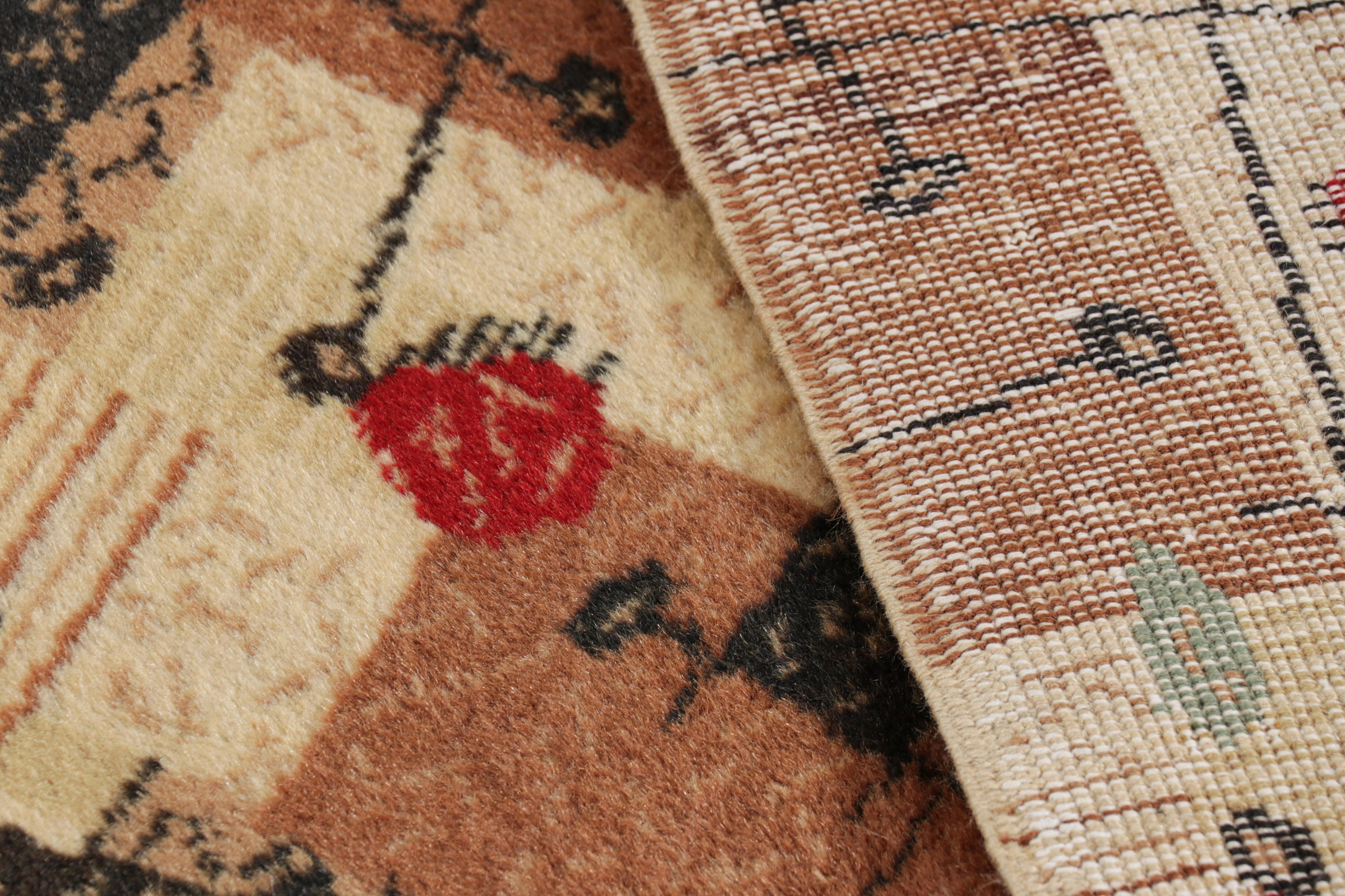 Vintage Zeki Müren Teppich in Beige-Braun mit geometrischen Mustern, von Rug & Kilim im Angebot 1