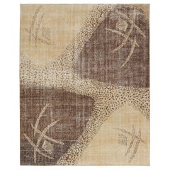 Tappeto vintage Zeki Müren con motivi beige, crema e marrone di Rug & Kilim
