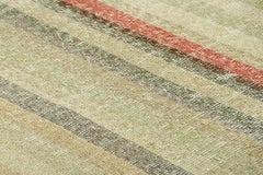 Vintage Zeki Müren Rug in Beige with Colorful Geometric Stripes  Rug & Kilim