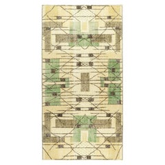Tapis vintage Zeki Müren en beige avec motifs géométriques, de Rug & Kilim