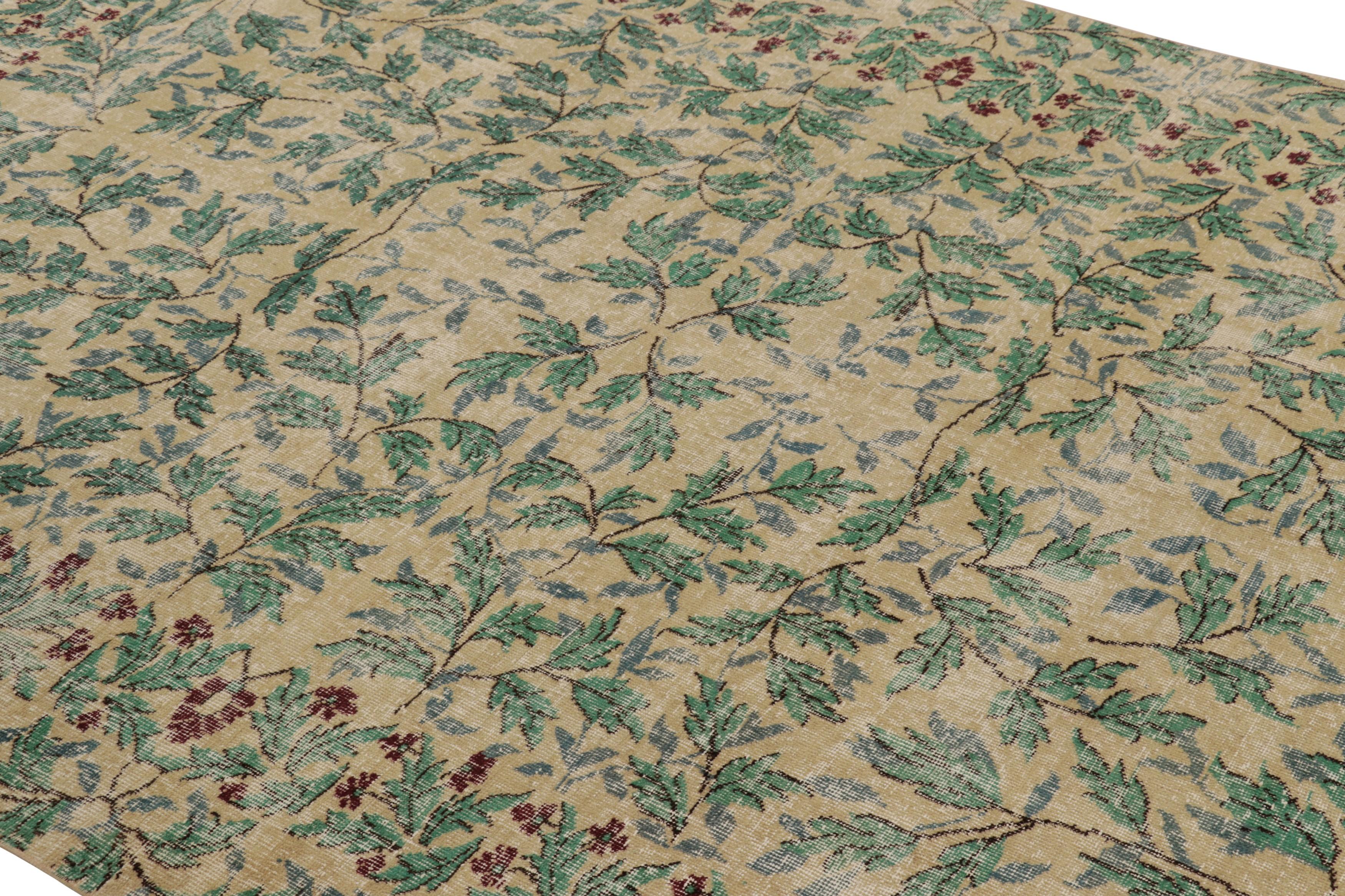 Hand-knotted in wool and originating from Turkey circa 1960 – 1970, this 7x10 vintage Zeki Müren rug is a unique addition to the Rug & Kilim Collection for its dense floral patterns across the field

On the Design: 

Admirers of the craft will