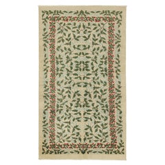 Vintage Zeki Múren Teppich in Beige, mit grünen und blauen Blumen, von Rug & Kilim