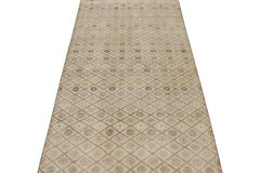 Vintage Zeki Müren Rug in Beige with Lattice and Floral Patterns, by Rug & Kilim