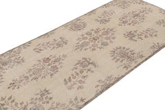 Vintage Zeki Müren Rug in Beige with Pastel Jewel-Tone Florals, from Rug & Kilim