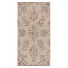 Vintage Zeki Müren Rug in Beige with Pastel Jewel-Tone Florals, from Rug & Kilim