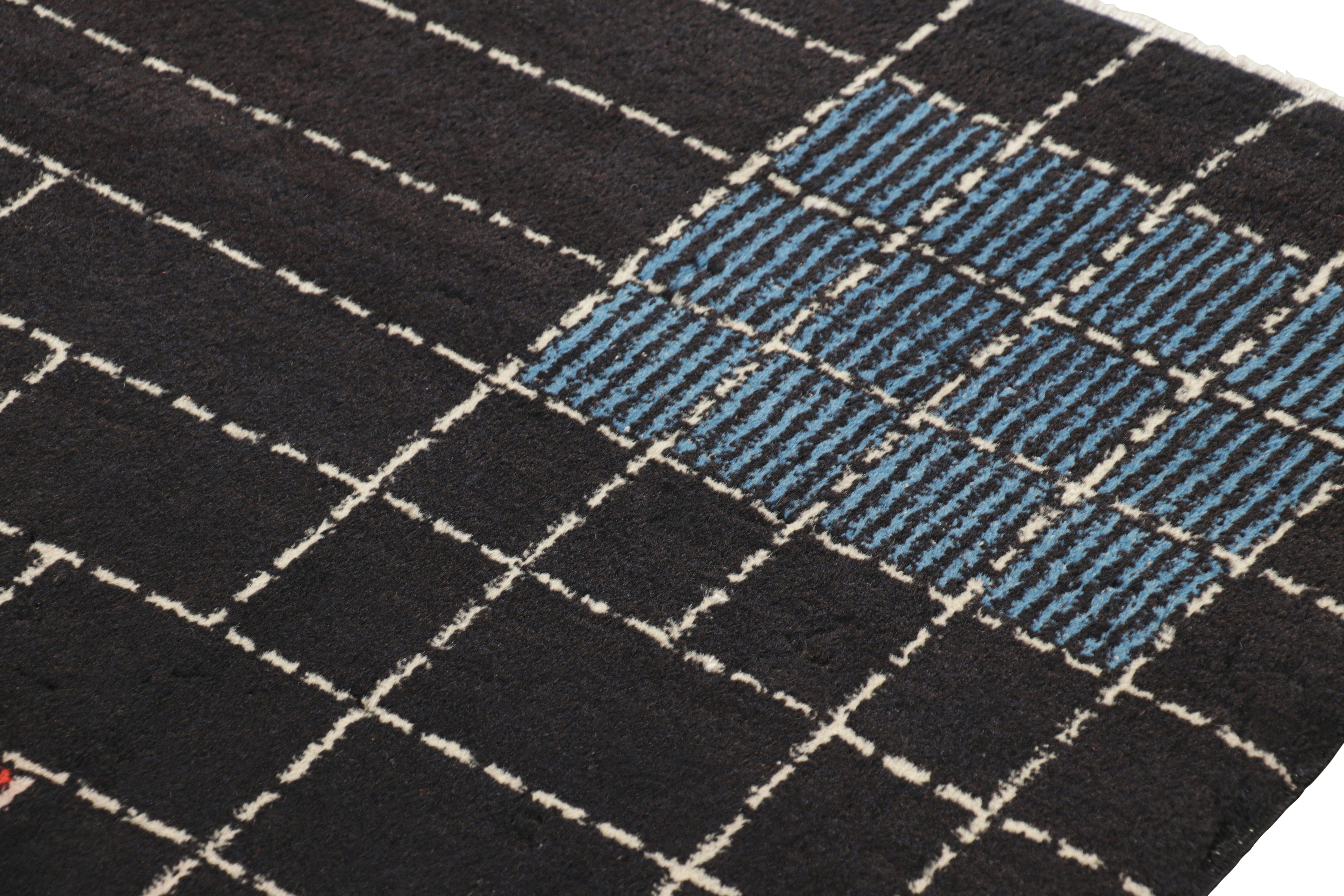 Vintage Zeki Müren Teppich in Schwarz mit mehrfarbigem, geometrischem Muster  Rug & Kilim (Art déco) im Angebot