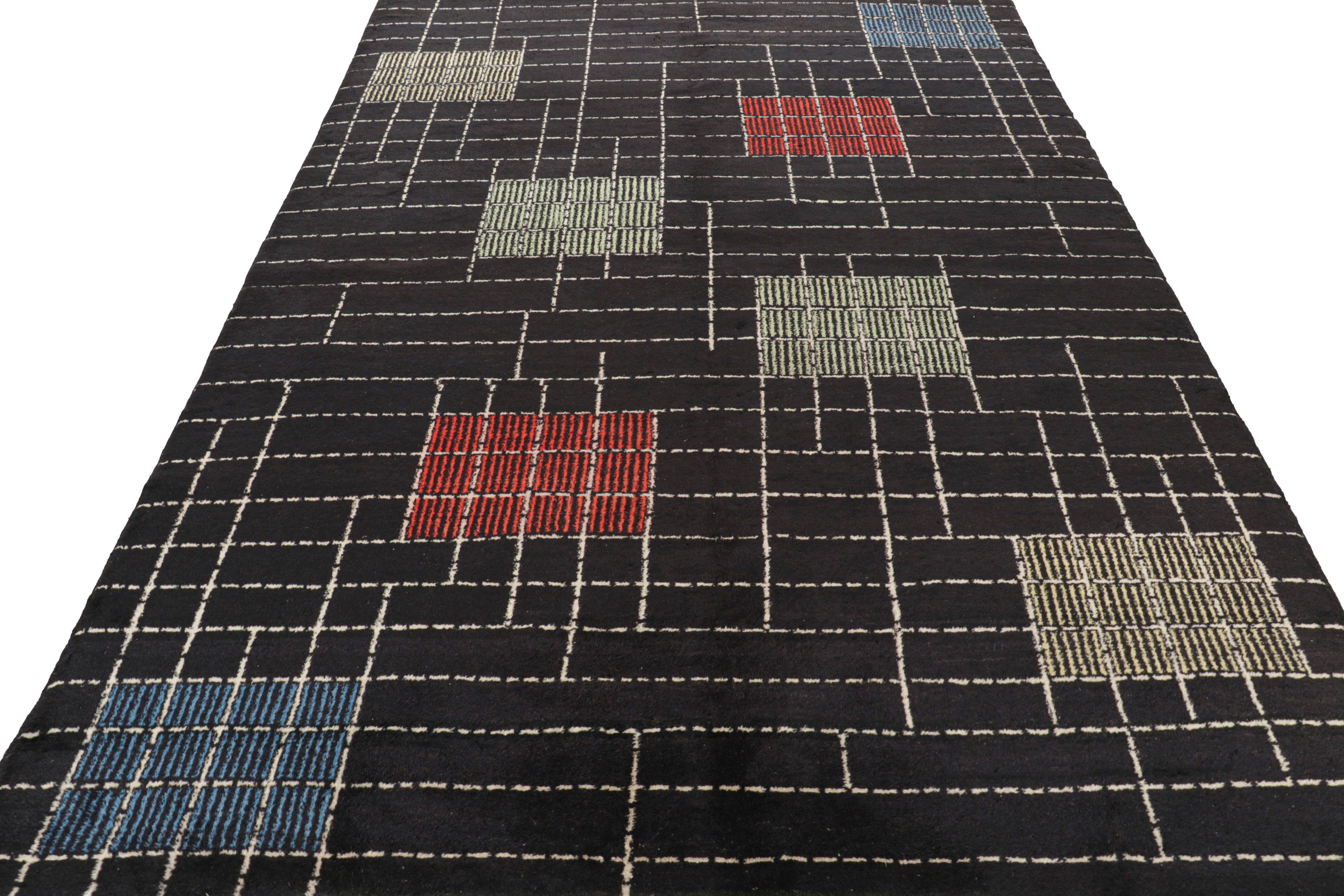 Vintage Zeki Müren Teppich in Schwarz mit mehrfarbigem, geometrischem Muster  Rug & Kilim (Türkisch) im Angebot