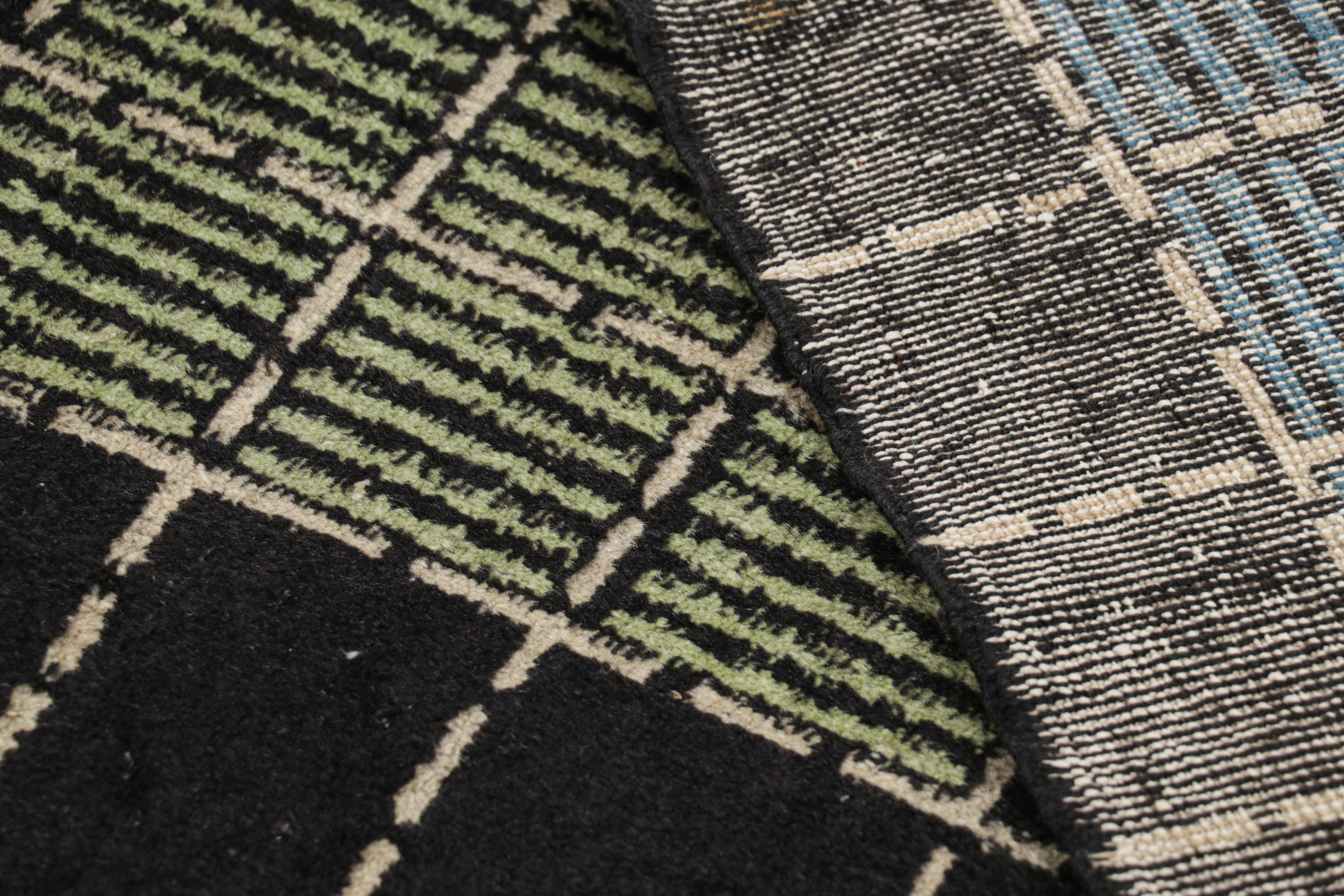 Vintage Zeki Müren Teppich in Schwarz mit mehrfarbigem, geometrischem Muster  Rug & Kilim (Mitte des 20. Jahrhunderts) im Angebot