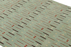 Vintage Zeki Müren Rug in Celadon with Geometric Patterns, from Rug & Kilim