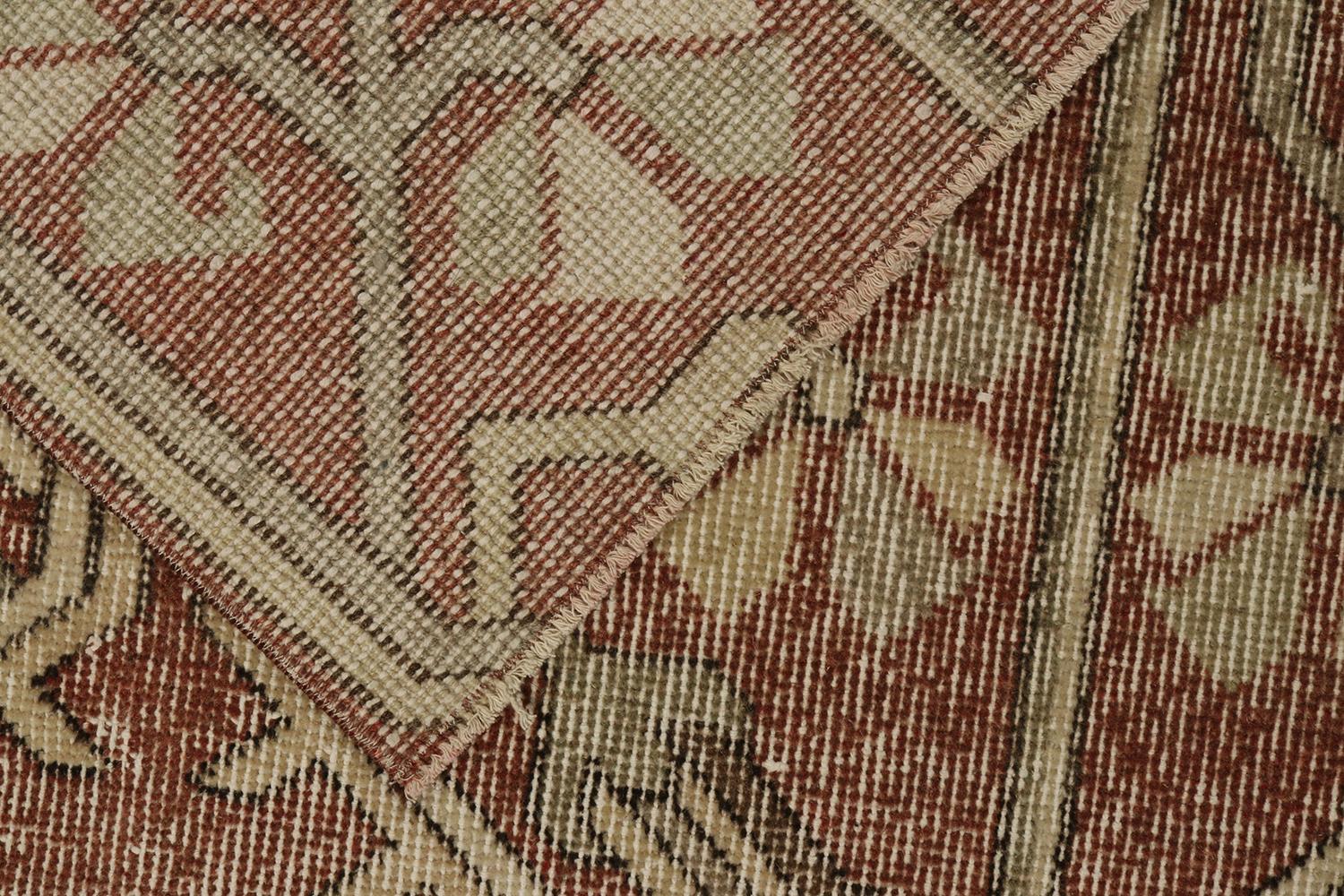 Wool Vintage Zeki Müren Rug in Brown with Beige Pattern, by Rug & Kilim For Sale
