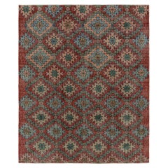 Tappeto Zeki Müren vintage in borgogna con motivi geometrici, da Rug & Kilim