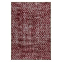 Tappeto Zeki Müren vintage in borgogna con motivi geometrici, da Rug & Kilim