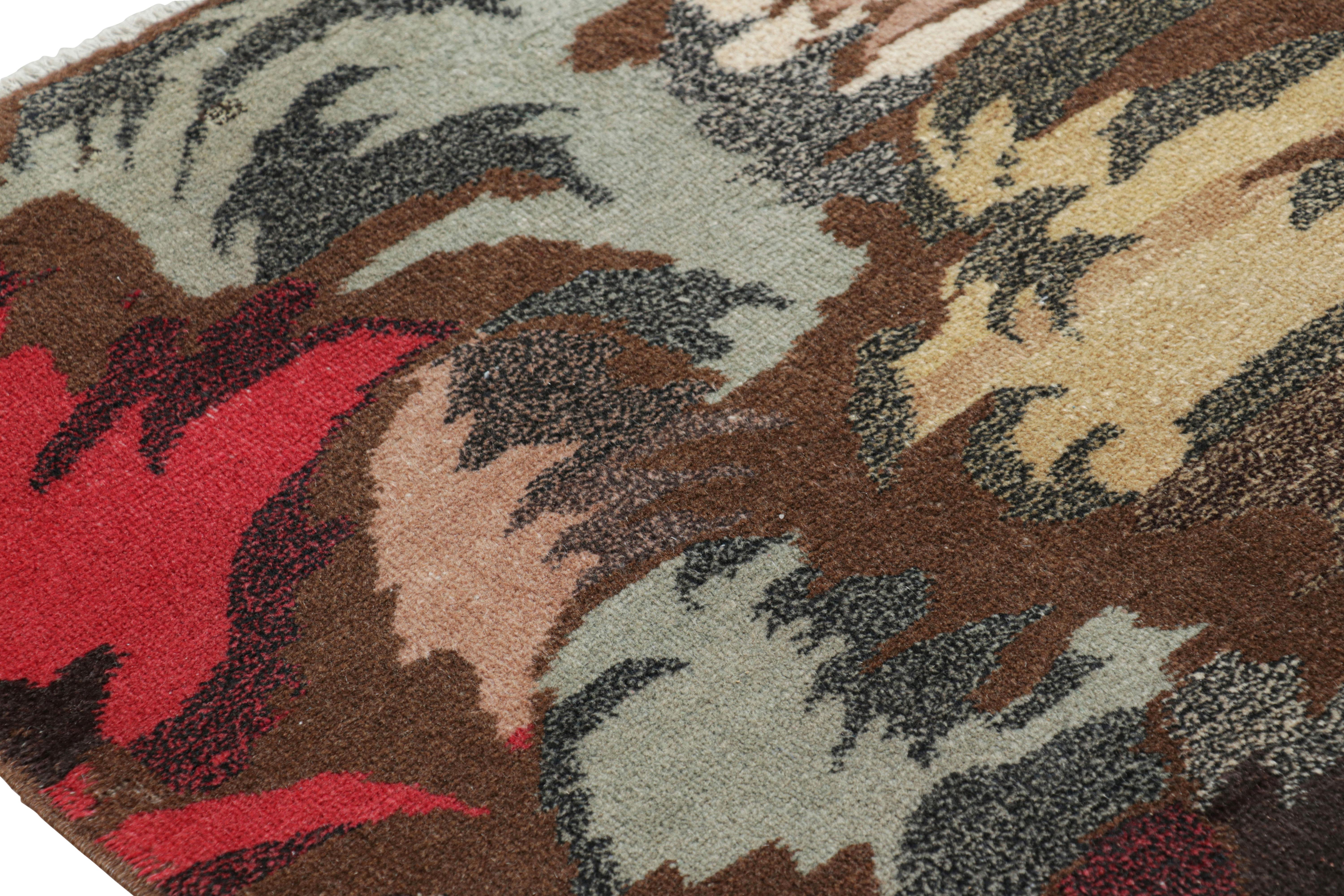 Turkish Vintage Zeki Müren Rug in Chocolate Brown with Abstract Patterns  Rug & Kilim For Sale