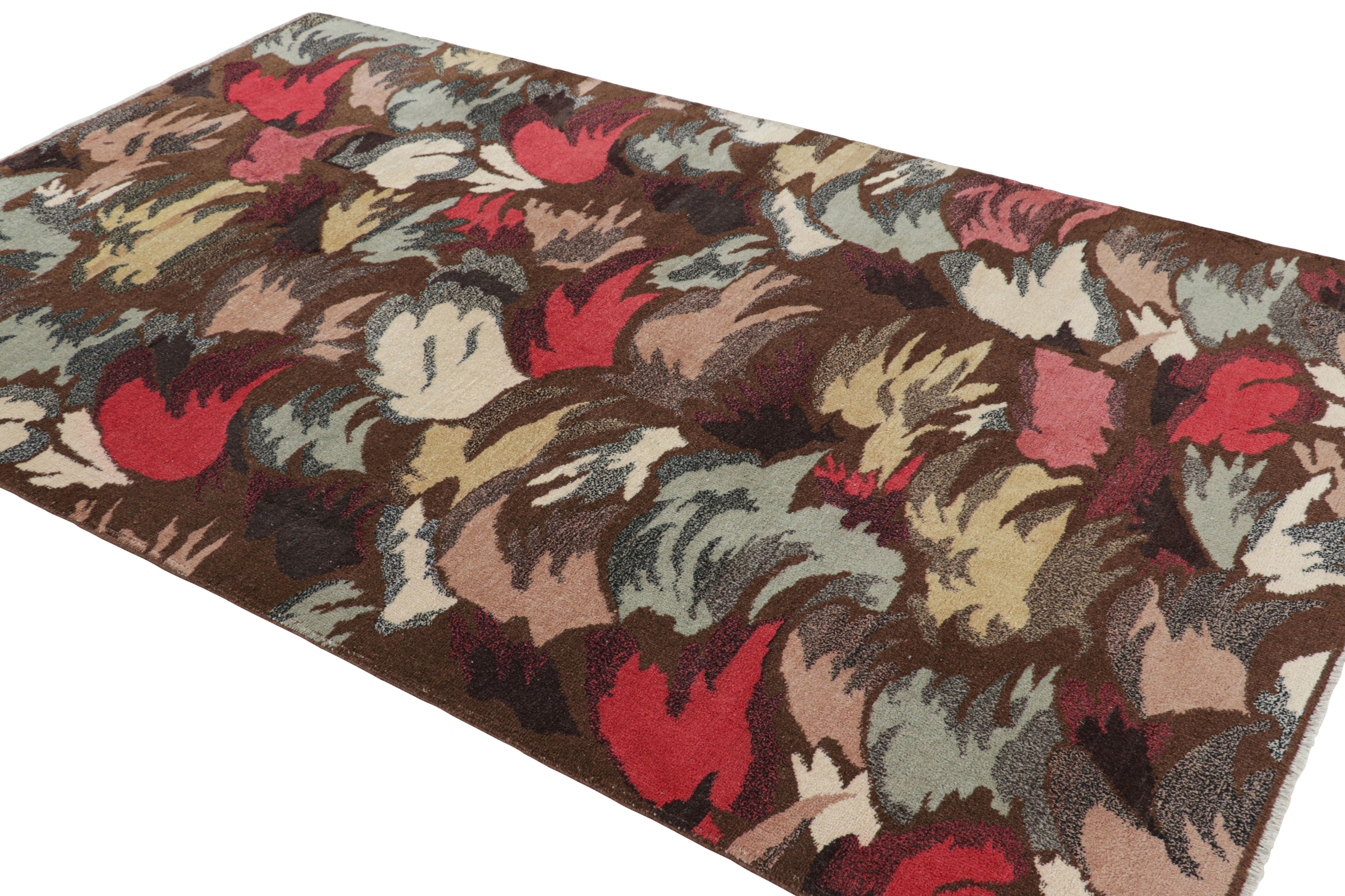Vintage Zeki Müren Rug in Chocolate Brown with Abstract Patterns  Rug & Kilim In Good Condition For Sale In Long Island City, NY