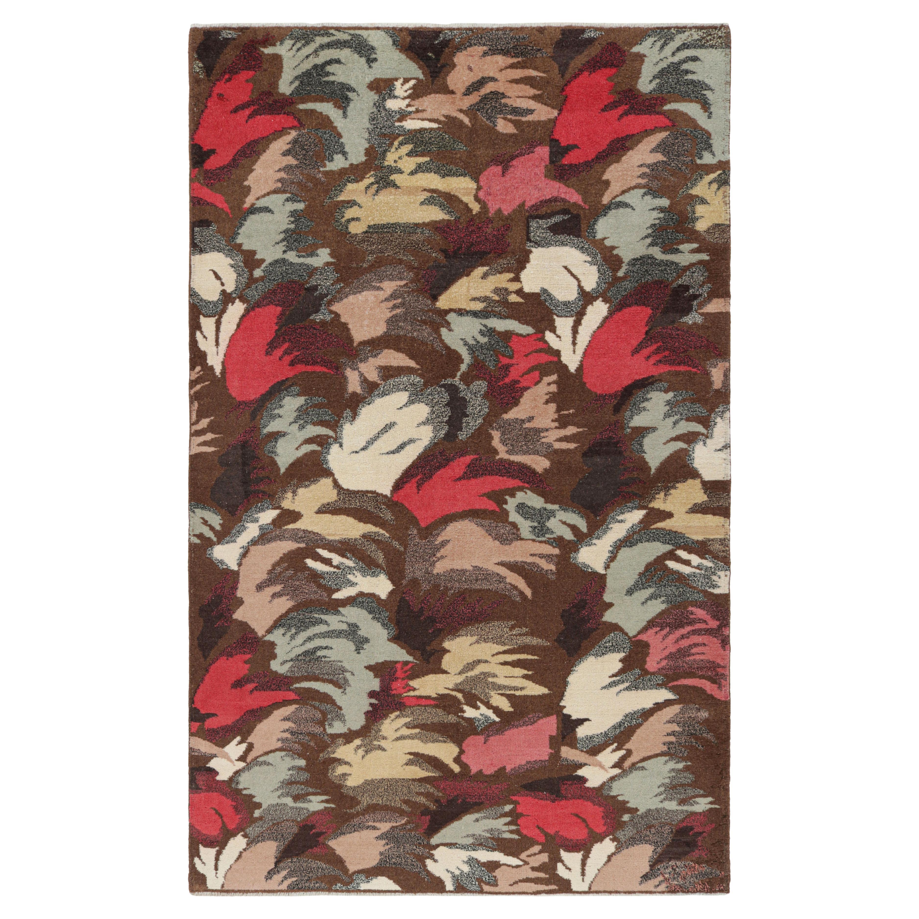 Vintage Zeki Müren Rug in Chocolate Brown with Abstract Patterns  Rug & Kilim For Sale