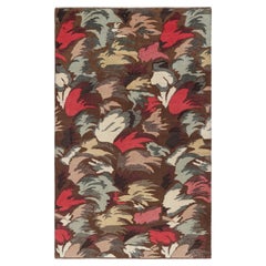 Vintage Zeki Müren Rug in Chocolate Brown with Abstract Patterns  Rug & Kilim