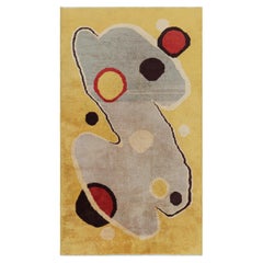 Vintage Zeki Müren Teppich in Gold mit abstrakten geometrischen Mustern  Rug & Kilim