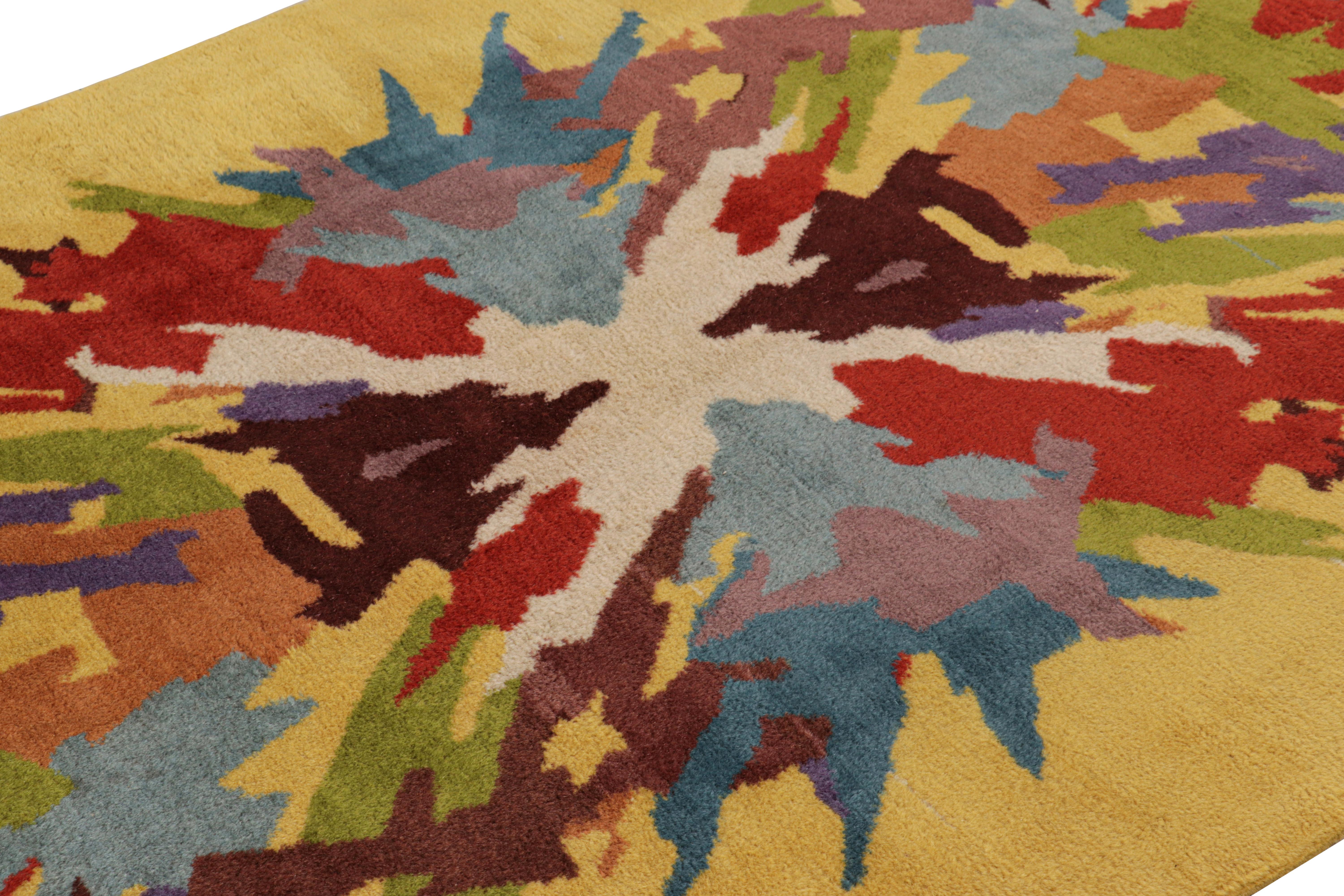 Hand-knotted in wool and originating from Turkey circa 1960 – 1970, this 5x8 vintage Zeki Müren rug is a unique addition to the Rug & Kilim Collection for its wide range of colors and abstract patterns across the field. 

On the Design: