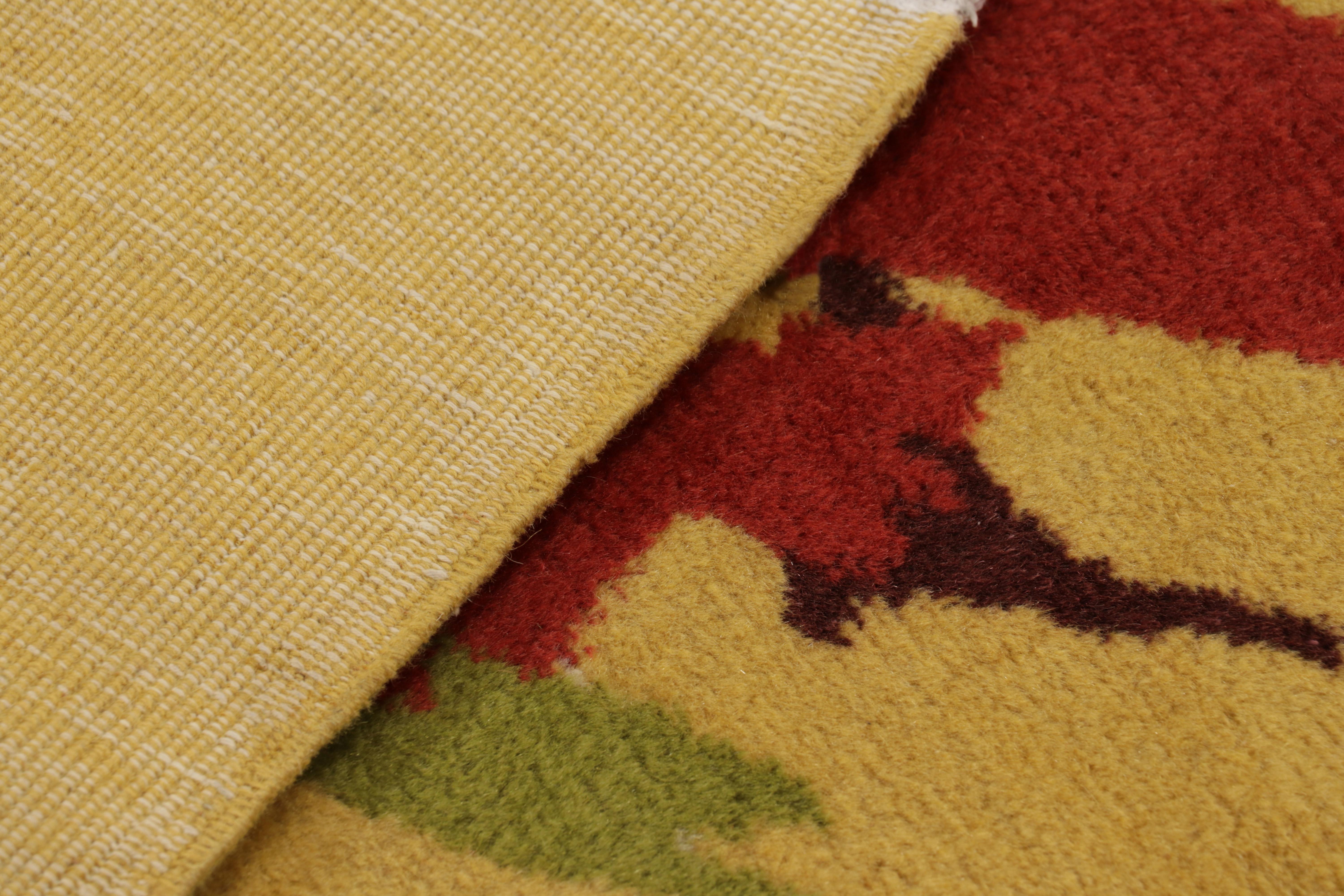 Wool Vintage Zeki Müren Rug in Gold with Vibrant Abstract Pattern, from Rug & Kilim For Sale