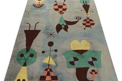 Vintage Zeki Müren Rug in Gray with Abstract Geometric Patterns from Rug & Kilim