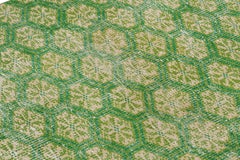 Vintage Zeki Müren Rug in Green and Beige with Floral Patterns, from Rug & Kilim