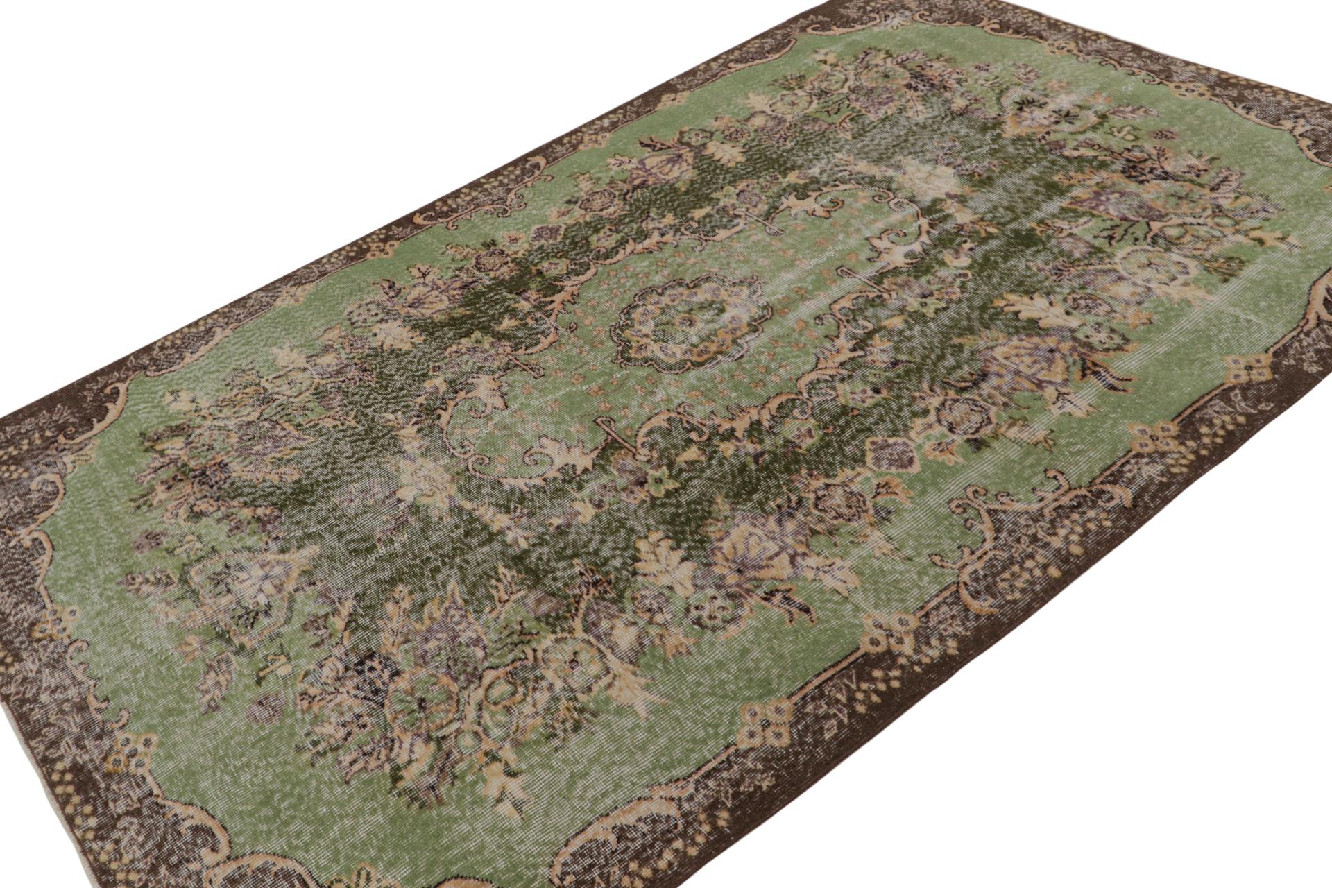 and-knotted in wool, circa 1960-1970, a vintage 6x9 rug believed to hail from Zeki Müren - latest to join Rug & Kilim’s collection of vintage selections. 

On the Design: 

Inspired by French Aubusson and Savonnerie rugs, this vintage rug is a