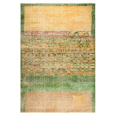 Vintage Zeki Müren Teppich in Grün mit abstraktem geometrischem Muster von Rug & Kilim