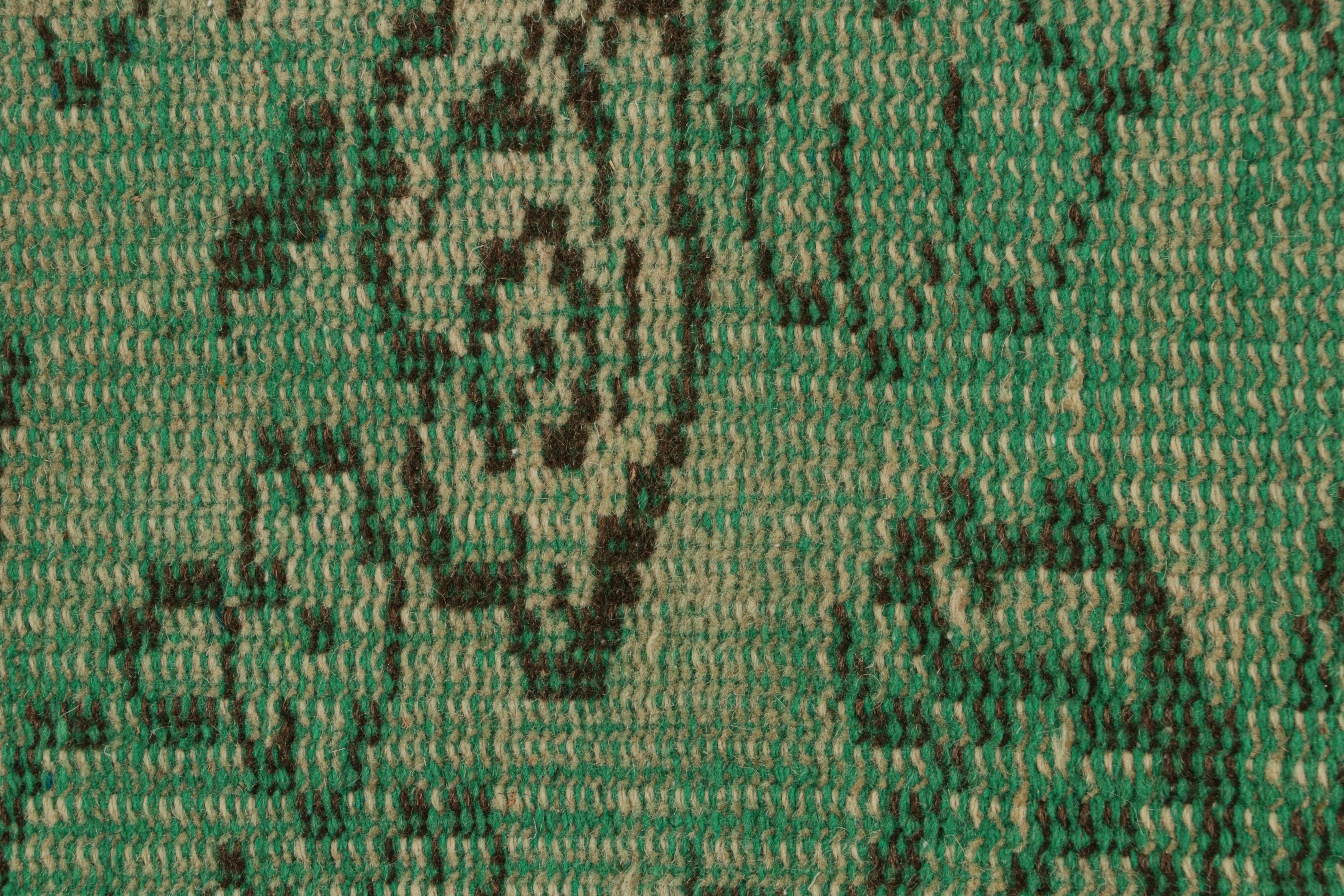 Mid-20th Century Vintage Zeki Müren Rug in Green with Floral Patterns, from Rug & Kilim For Sale