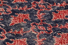 Vintage Zeki Müren Rug in Navy Blue with Red Geometric Patterns from Rug & Kilim