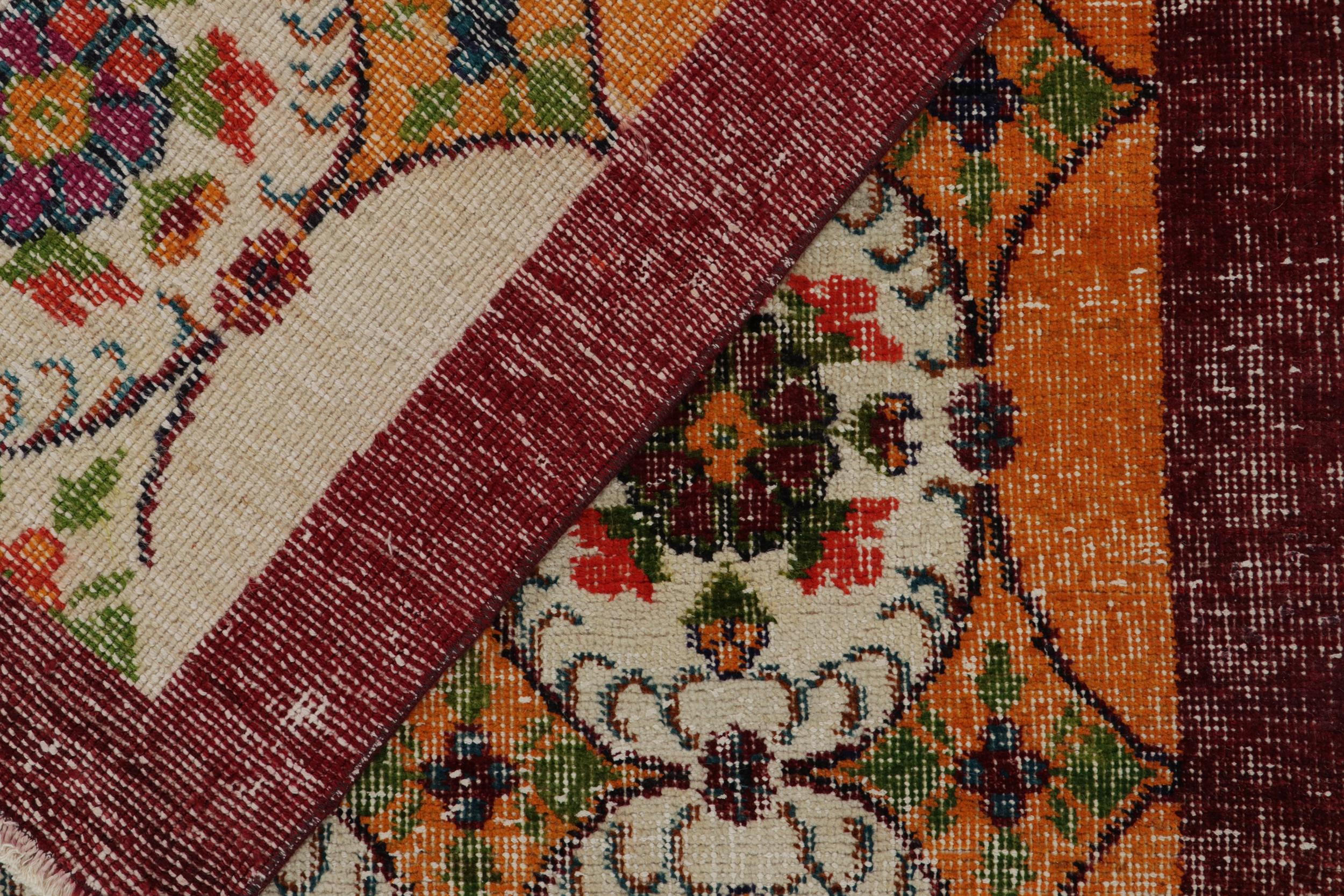 Vintage Zeki Müren Teppich in Orange mit Off-White Medaillons (Mitte des 20. Jahrhunderts) im Angebot