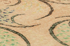 Vintage Zeki Müren Rug in Peach, Colorful Geometric Patterns, from Rug & Kilim