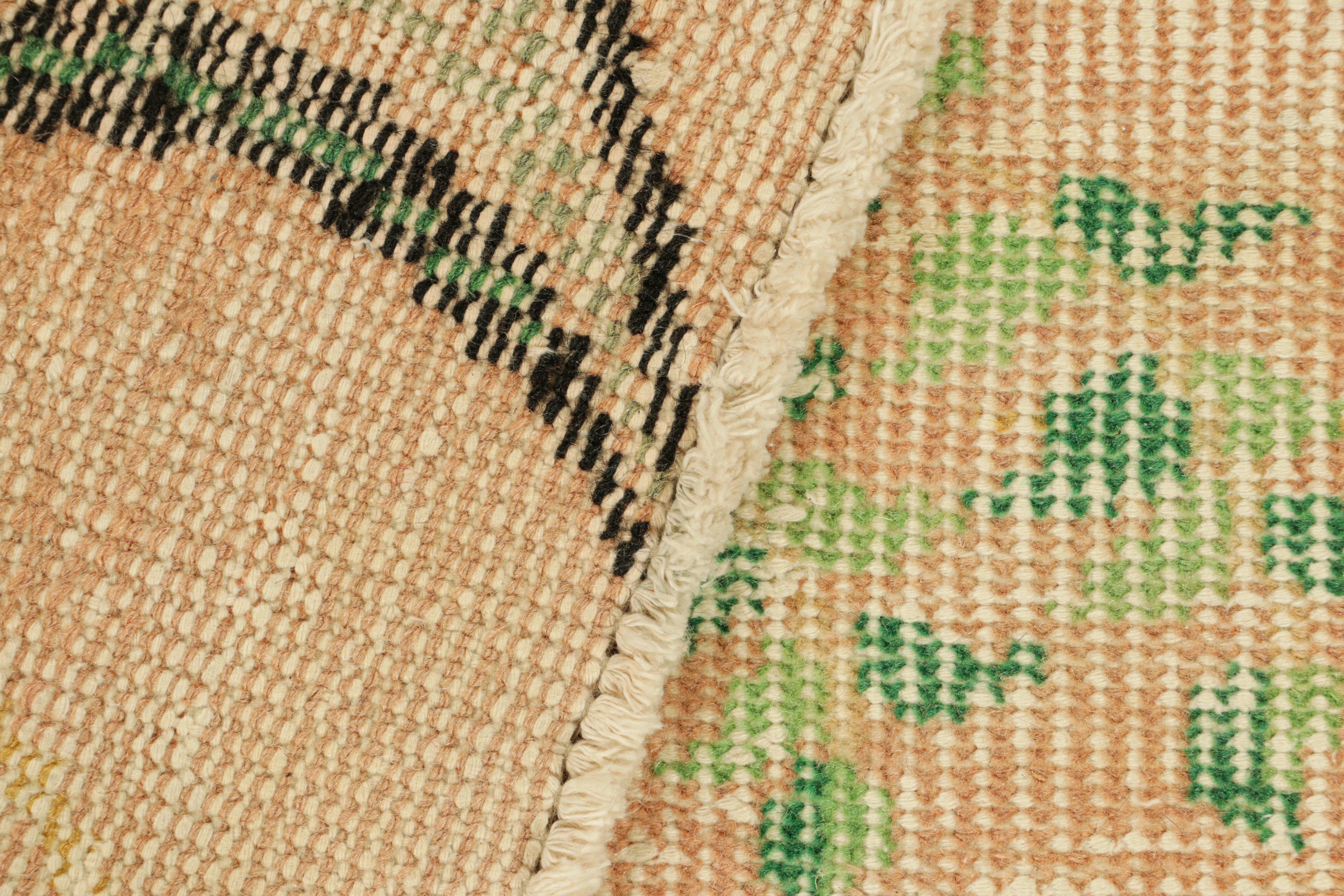 Vintage Zeki Müren Teppich in Pfirsich, bunte geometrische Muster, von Rug & Kilim (Wolle) im Angebot