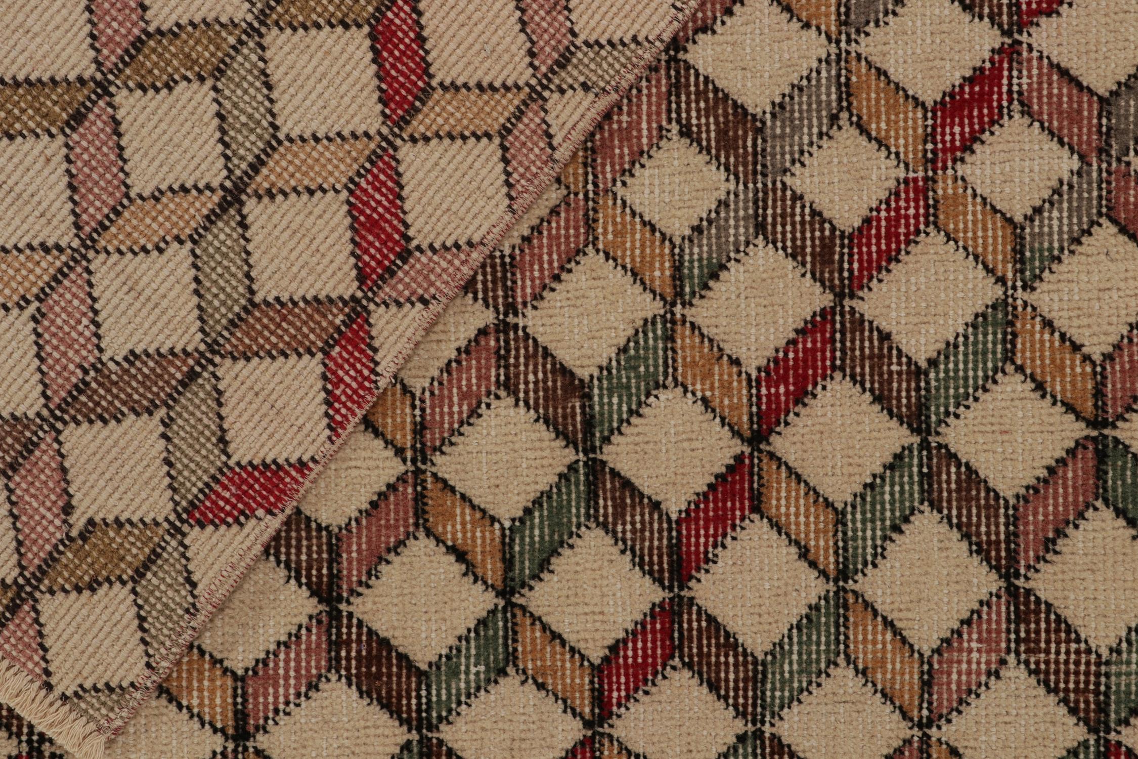 Wool Vintage Zeki Muren Rug in Polychromatic Cubist Pattern, by Rug & Kilim For Sale
