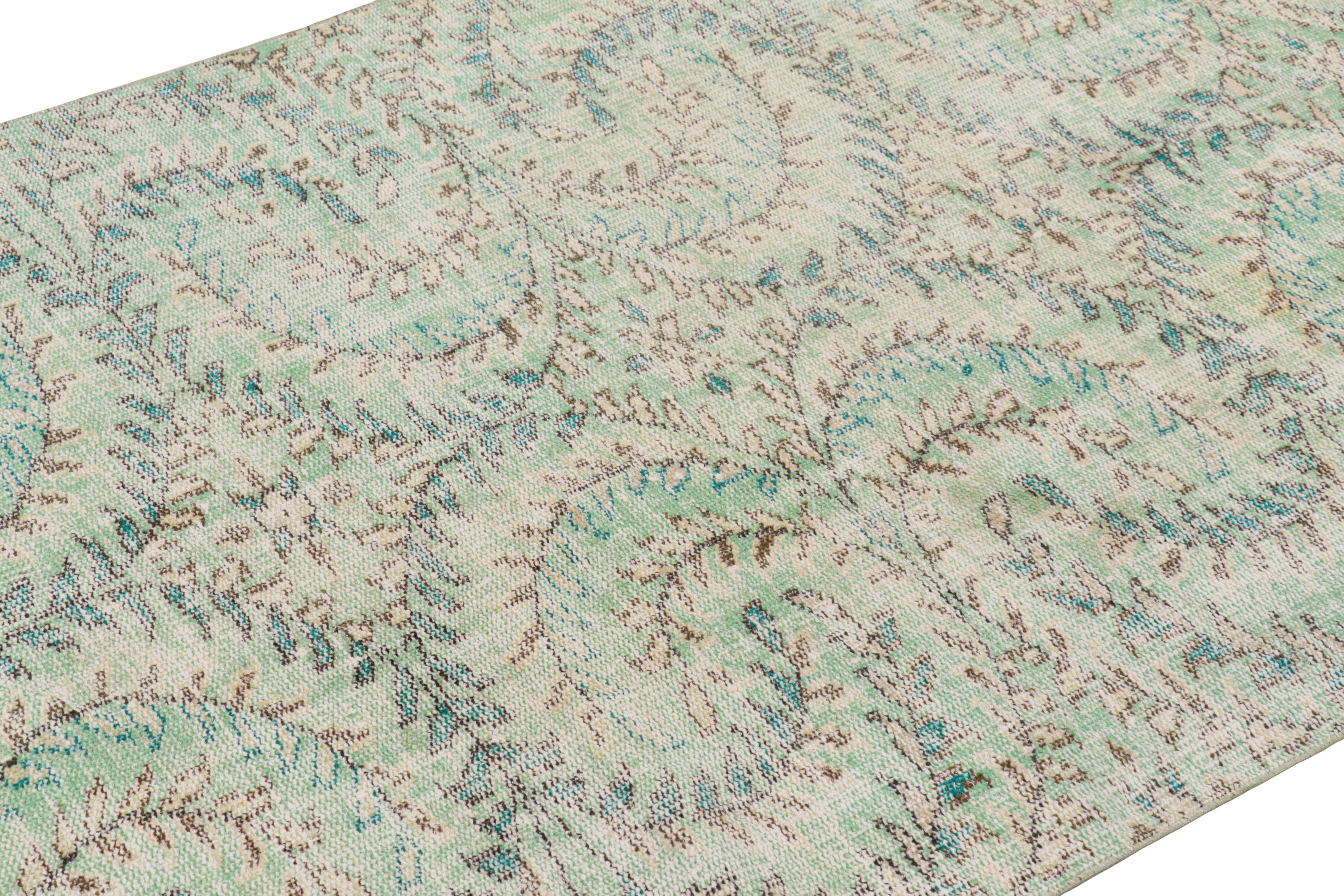 Hand-knotted in wool and originating from Turkey circa 1960 – 1970, this 4x8 vintage Zeki Müren rug is a unique addition to the Rug & Kilim Collection for its wide range of colors and floral patterns across the field. 

On the Design: 

Admirers of