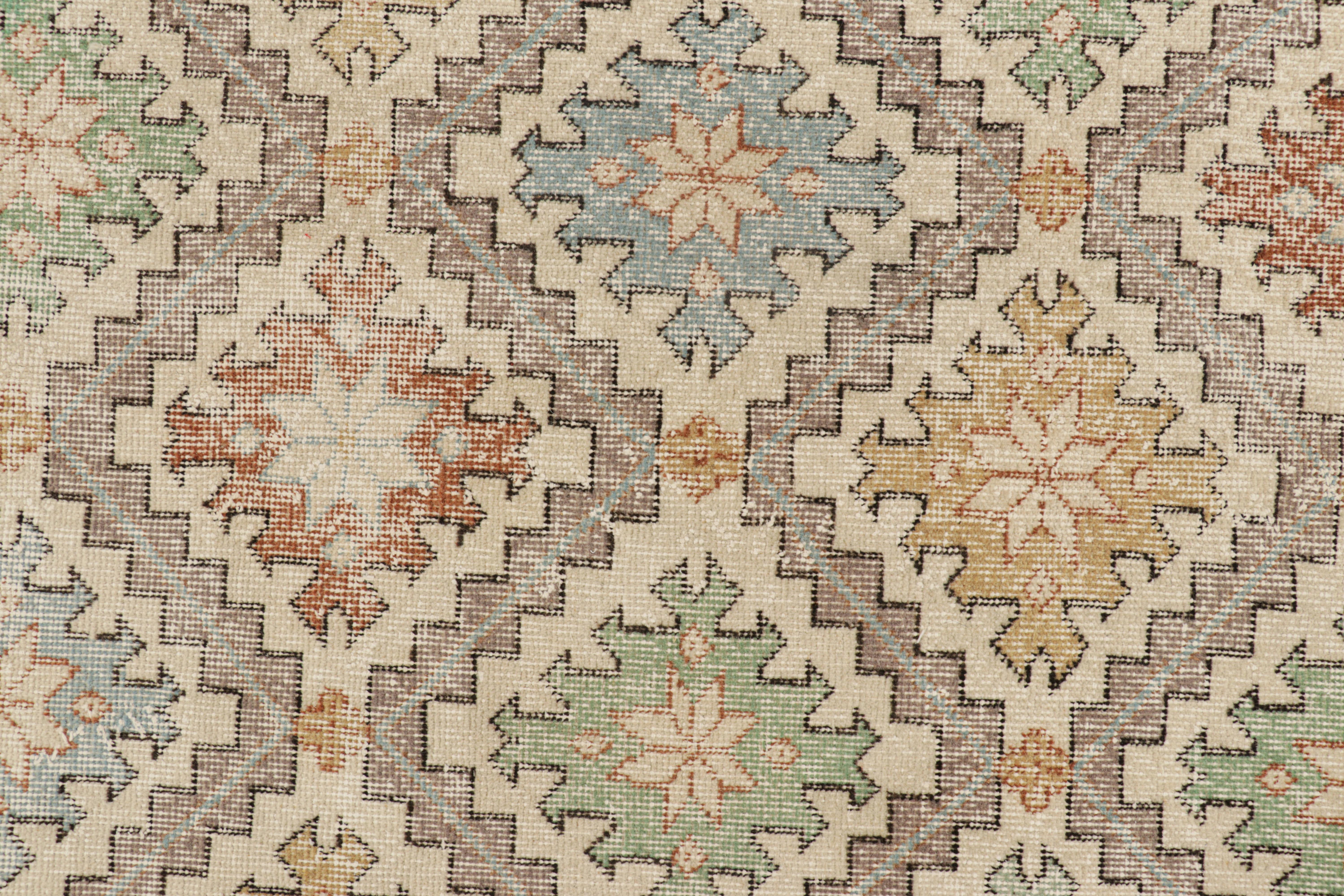 Turkish Vintage Zeki Müren Rug in Polychromatic Floral Patterns, from Rug & Kilim For Sale
