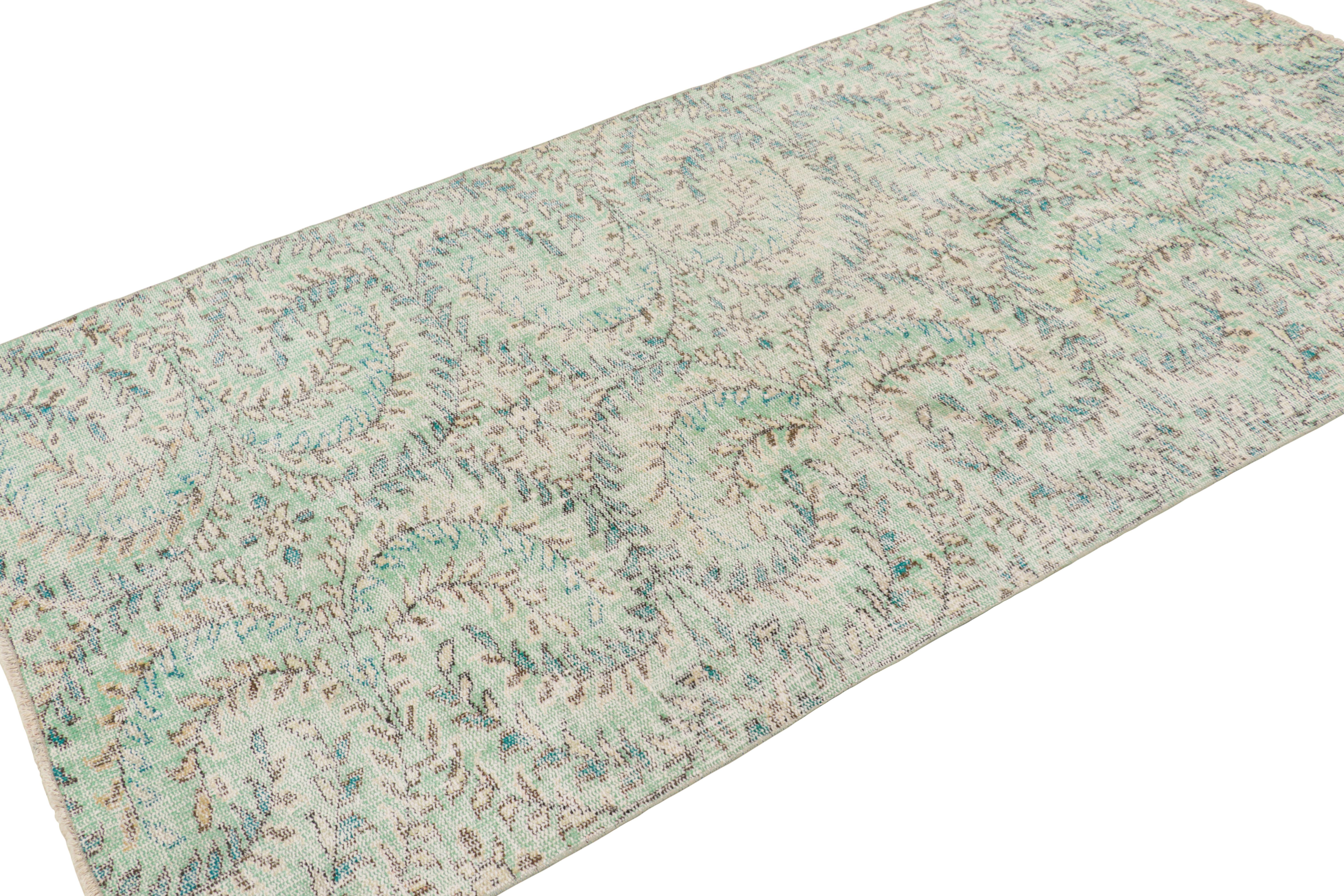 Hand-Knotted Vintage Zeki Müren Rug in Polychromatic Floral Patterns, from Rug & Kilim For Sale