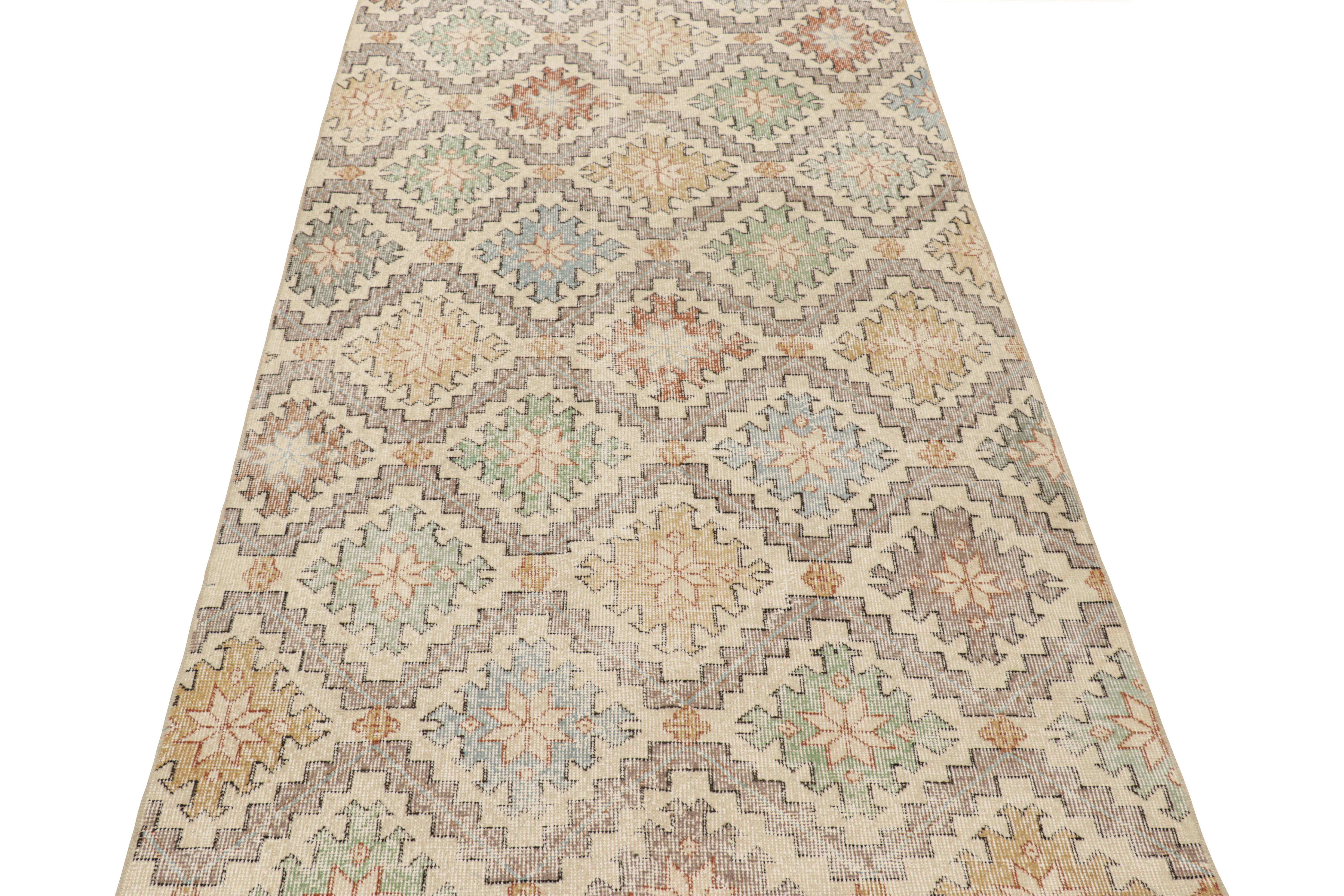 Vintage Zeki Müren Rug in Polychromatic Floral Patterns, from Rug & Kilim In Good Condition For Sale In Long Island City, NY
