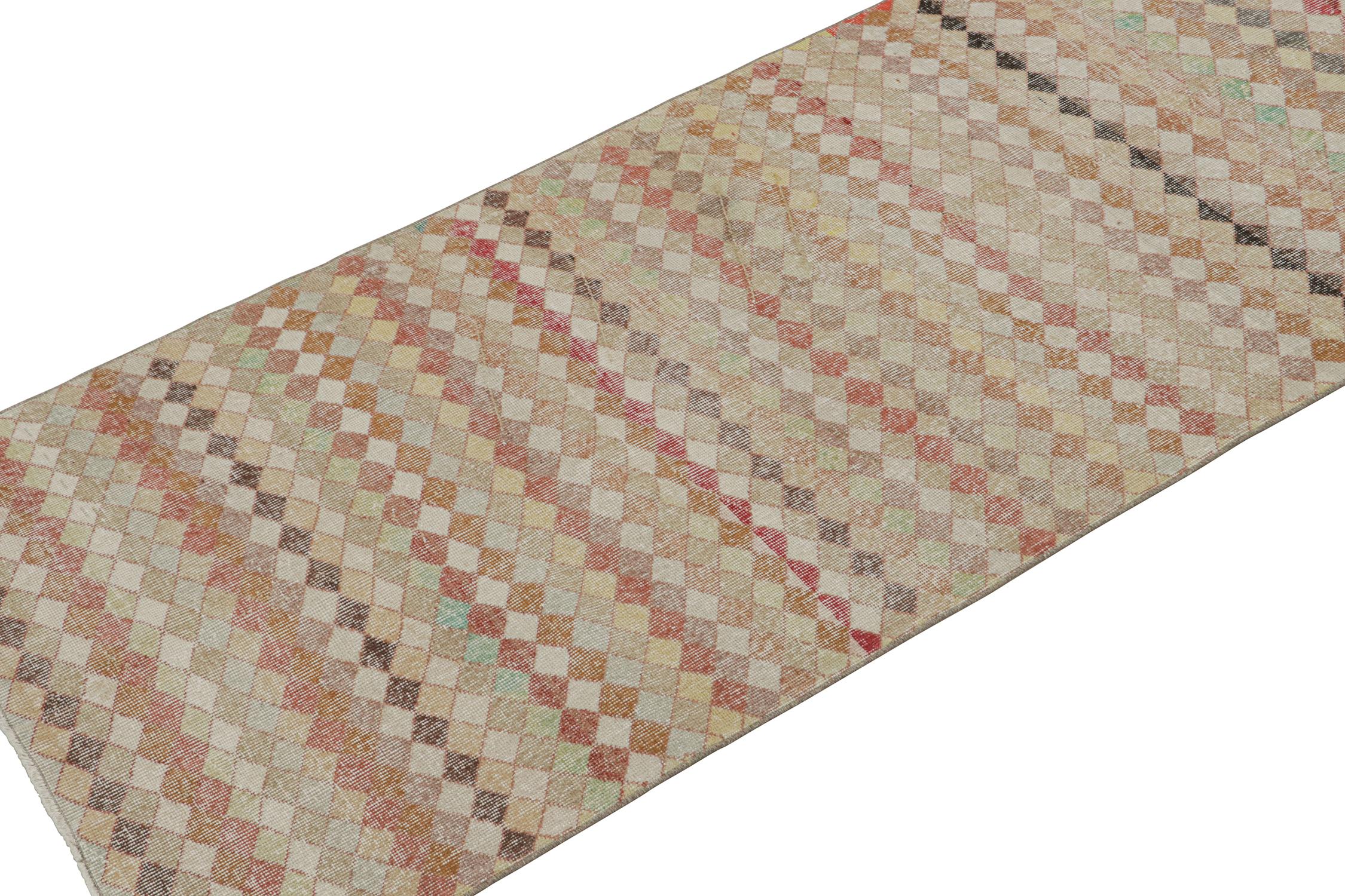 Art Deco Vintage Zeki Müren Rug in Polychromatic Geometric Pattern by Rug & Kilim For Sale