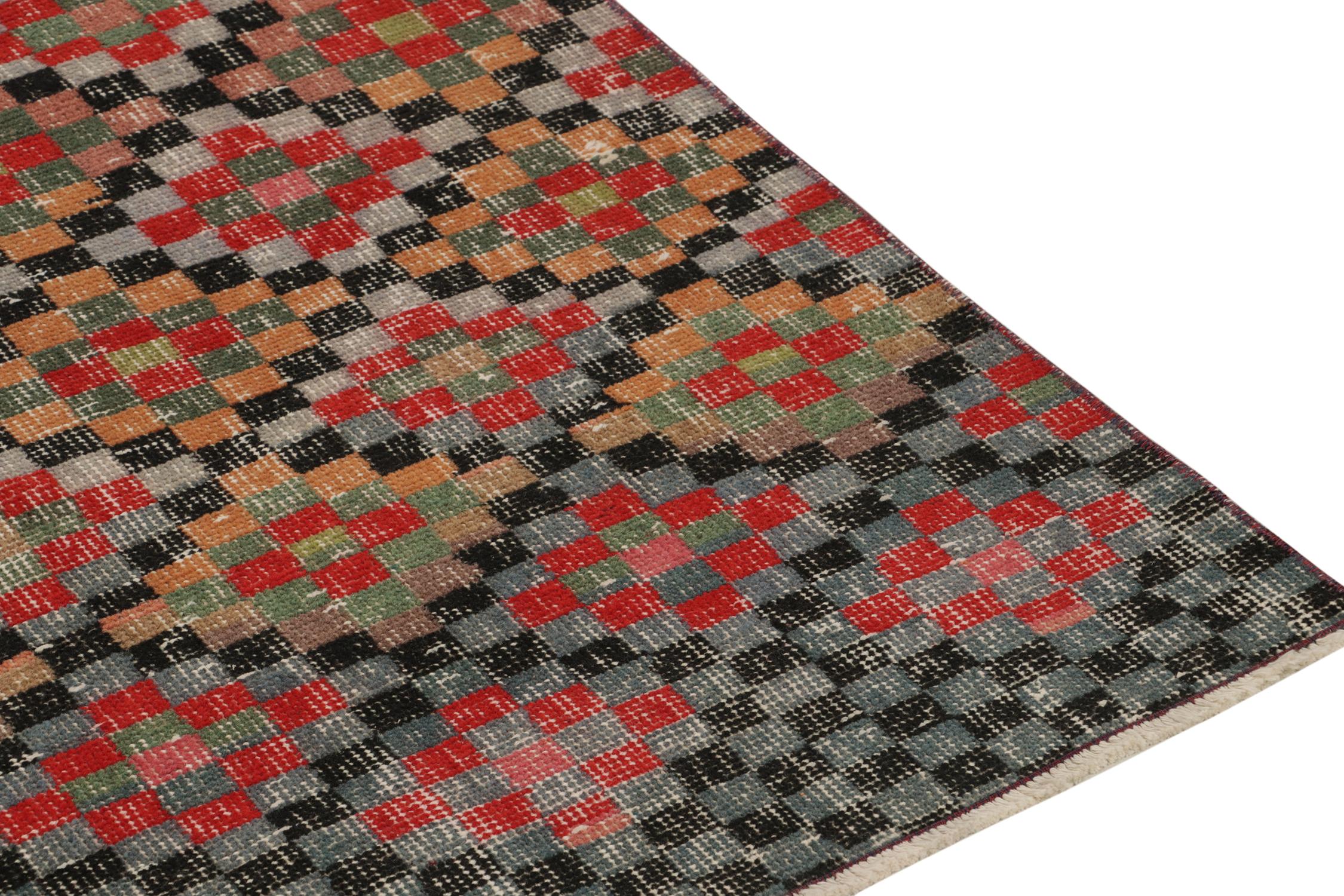 Vintage Zeki Müren Rug in Polychromatic Geometric Pattern, by Rug & Kilim In Good Condition For Sale In Long Island City, NY