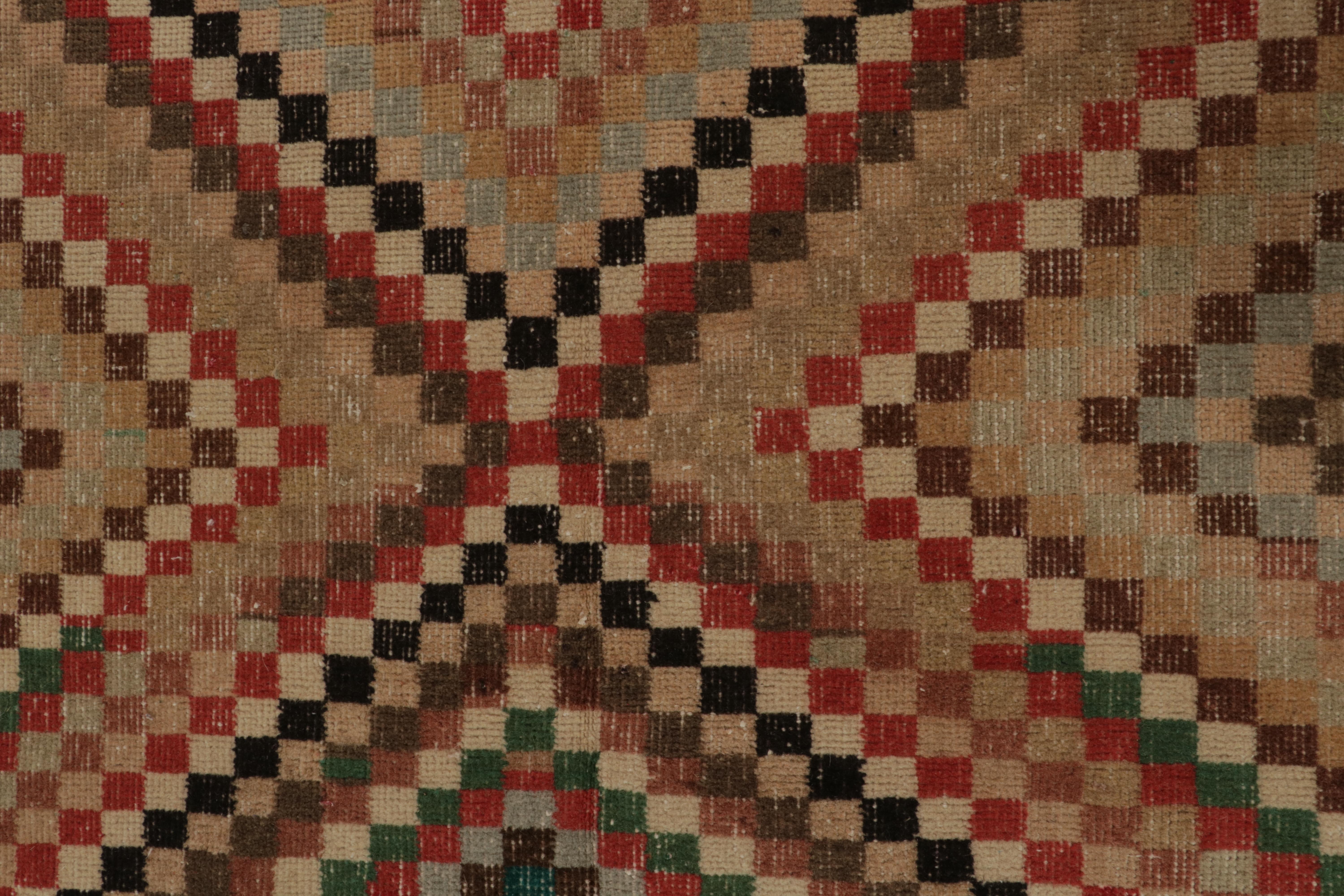 Mid-20th Century Vintage Zeki Müren Rug in Polychromatic Geometric Pattern, by Rug & Kilim For Sale