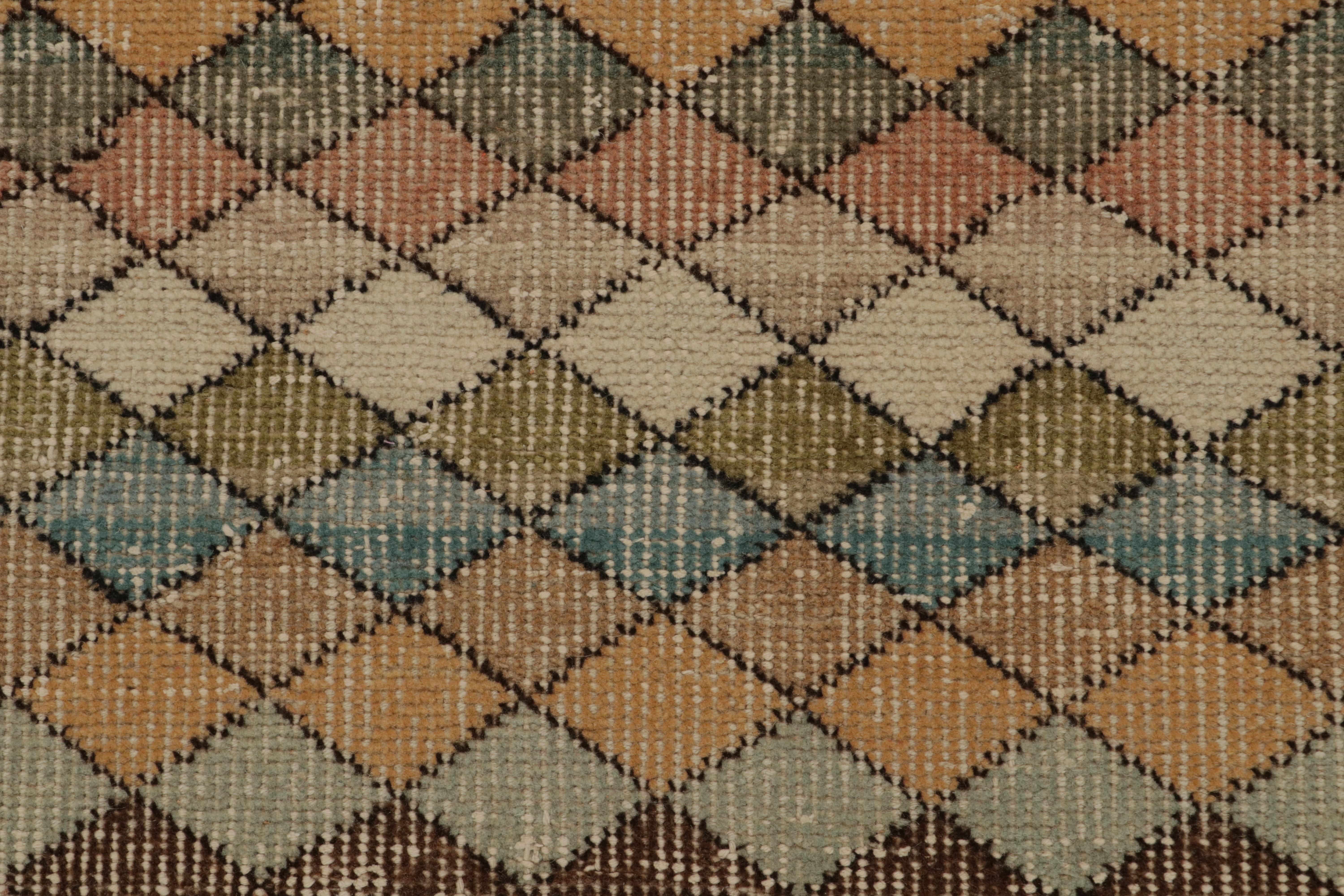 Mid-20th Century Vintage Zeki Muren Rug in Polychromatic Geometric Pattern, by Rug & Kilim