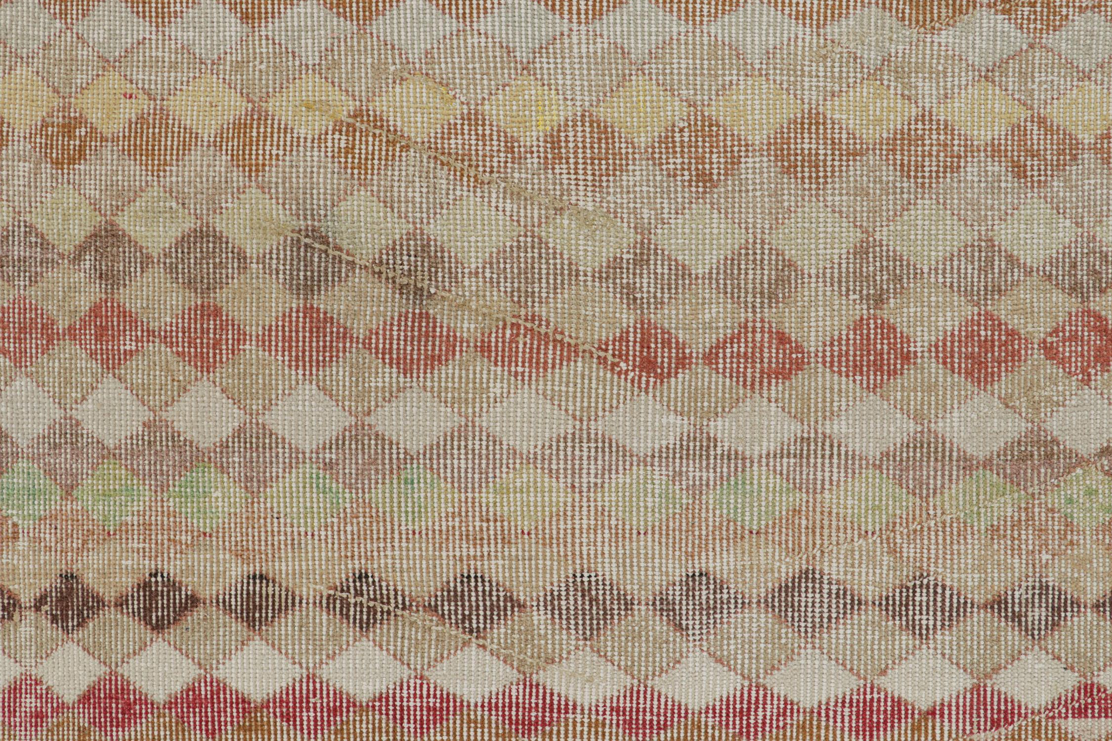 Vintage Zeki Müren Rug in Polychromatic Geometric Pattern by Rug & Kilim In Good Condition For Sale In Long Island City, NY