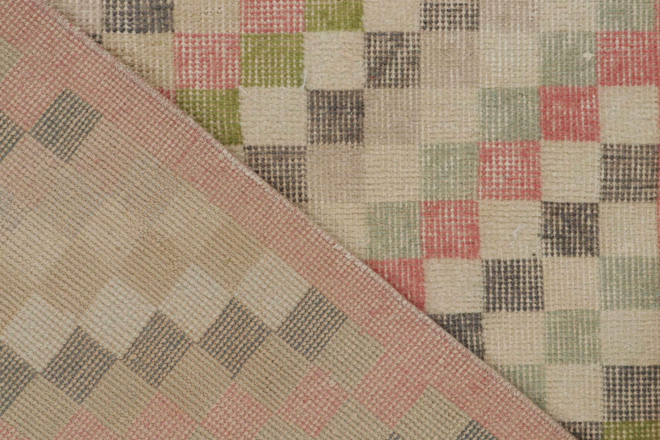 Mid-20th Century Vintage Zeki Muren rug in Polychromatic Geometric Pattern - by Rug & Kilim For Sale