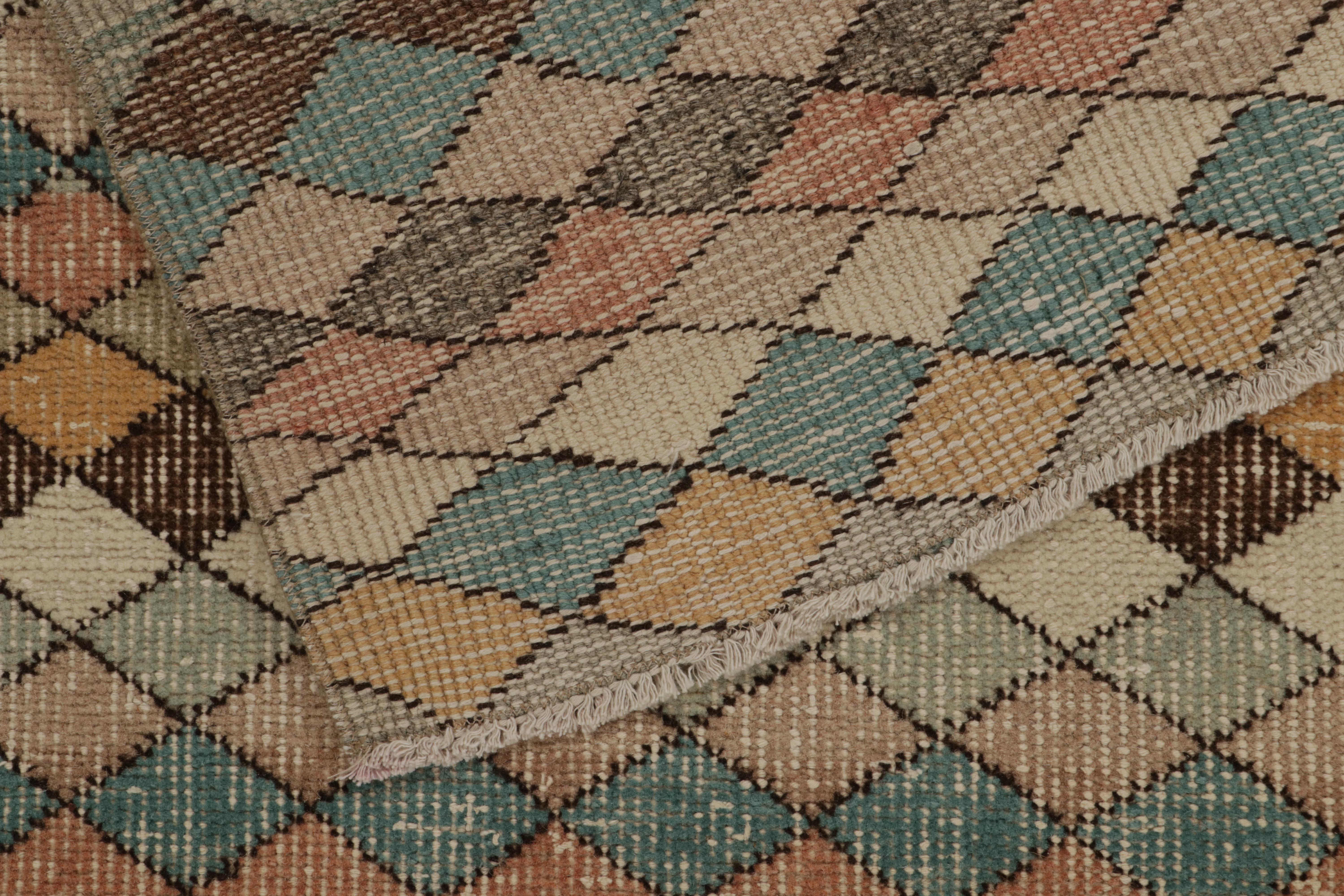 Wool Vintage Zeki Muren Rug in Polychromatic Geometric Pattern, by Rug & Kilim